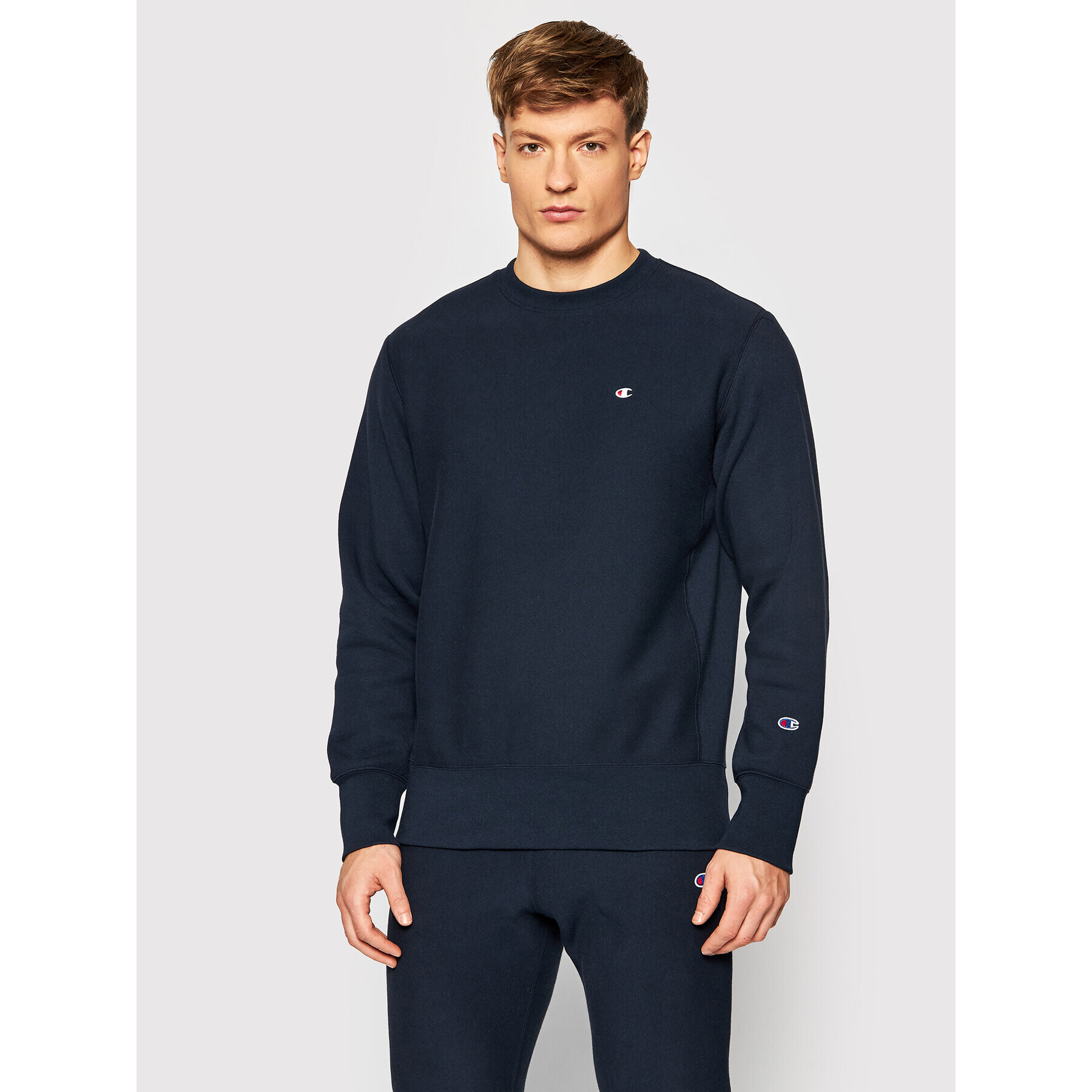 Champion Суитшърт Reverse Weave C Logo 216495 Тъмносин Regular Fit - Pepit.bg