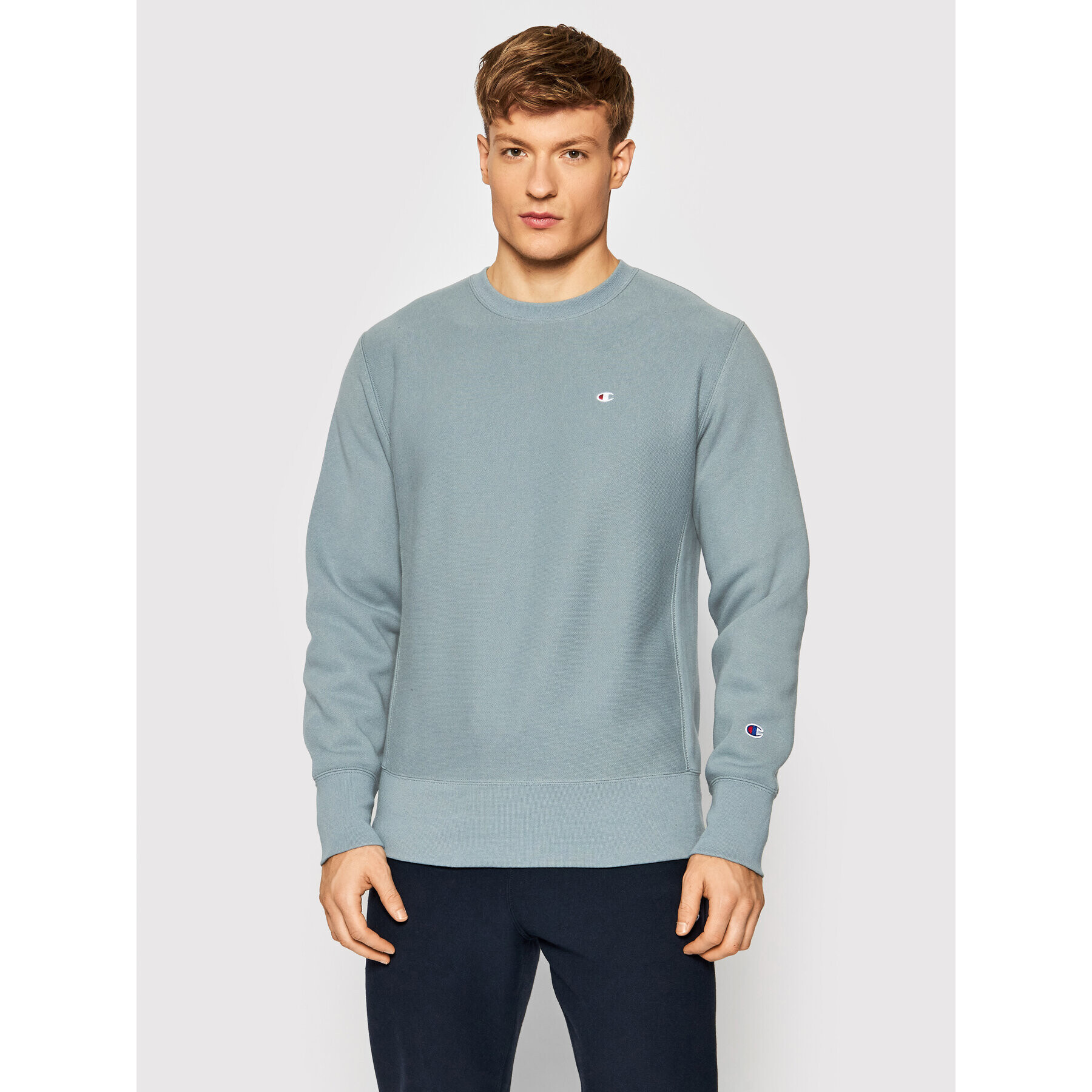 Champion Суитшърт Reverse Weave C Logo 216495 Зелен Regular Fit - Pepit.bg