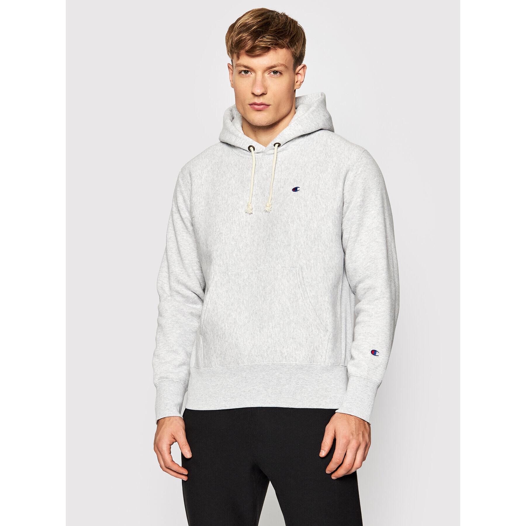 Champion Суитшърт Reverse Weave C Logo 216496 Сив Regular Fit - Pepit.bg