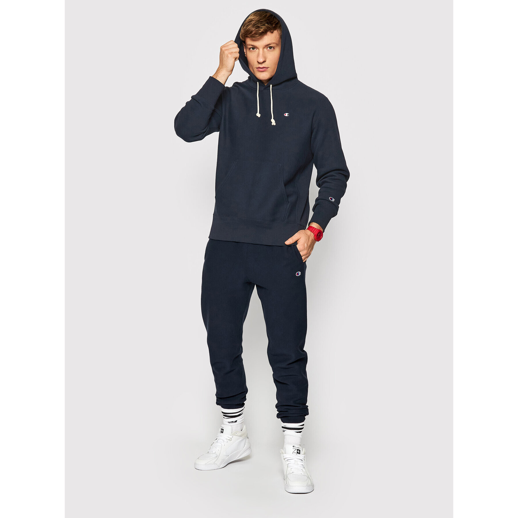 Champion Суитшърт Reverse Weave C Logo 216496 Тъмносин Regular Fit - Pepit.bg