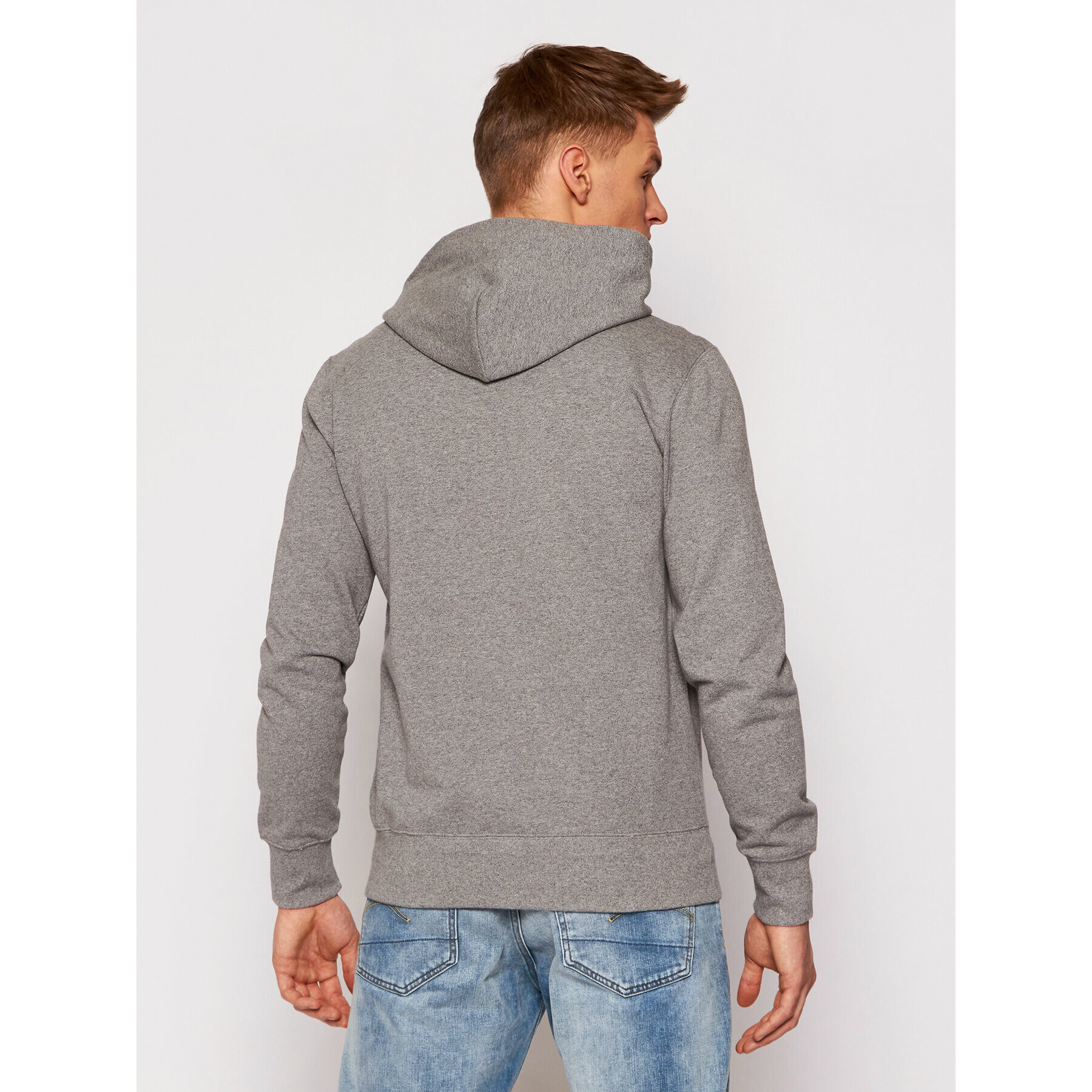 Champion Суитшърт Satin C Logo 214184 Сив Comfort Fit - Pepit.bg