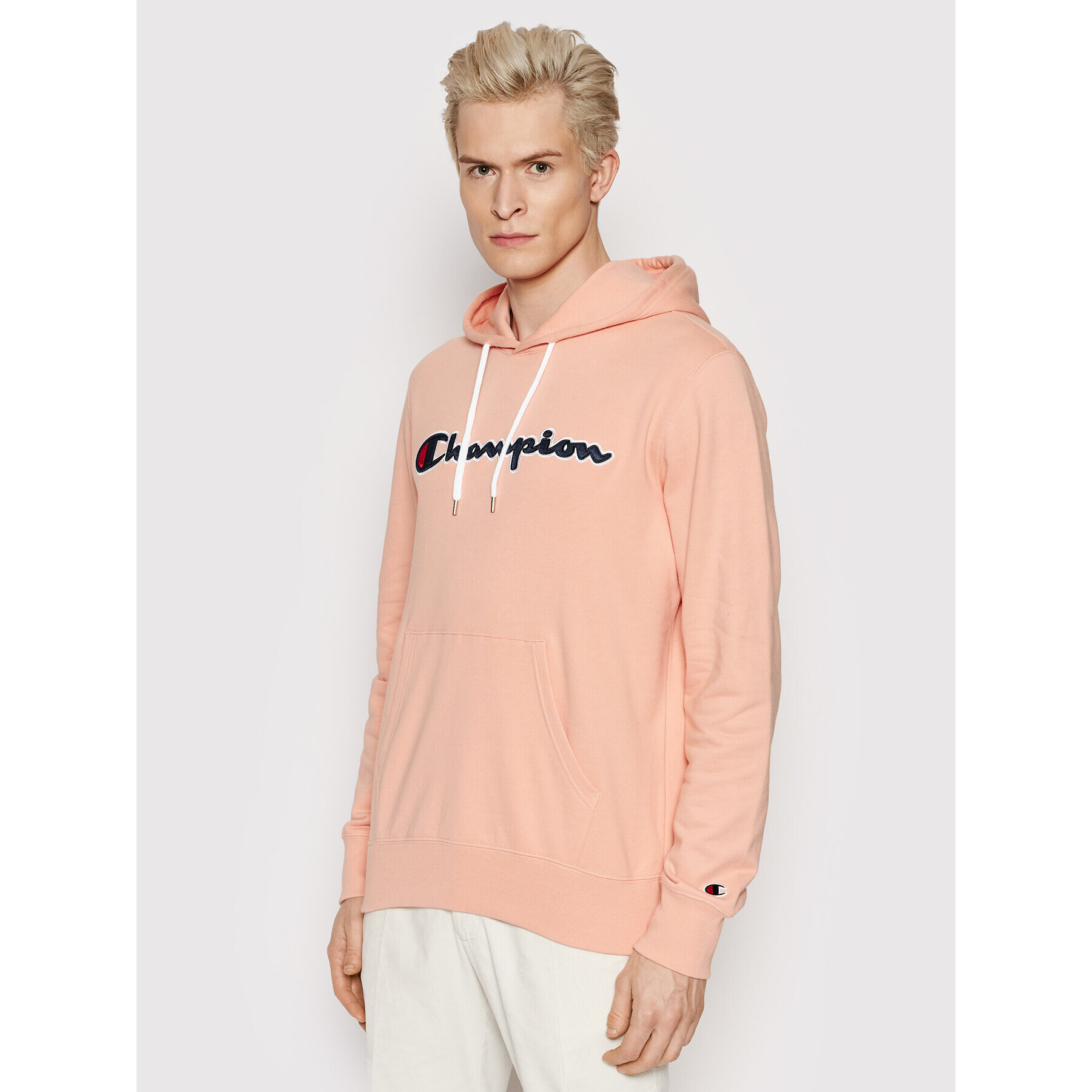 Champion Суитшърт Satin Script Logo 214183 Оранжев Regular Fit - Pepit.bg