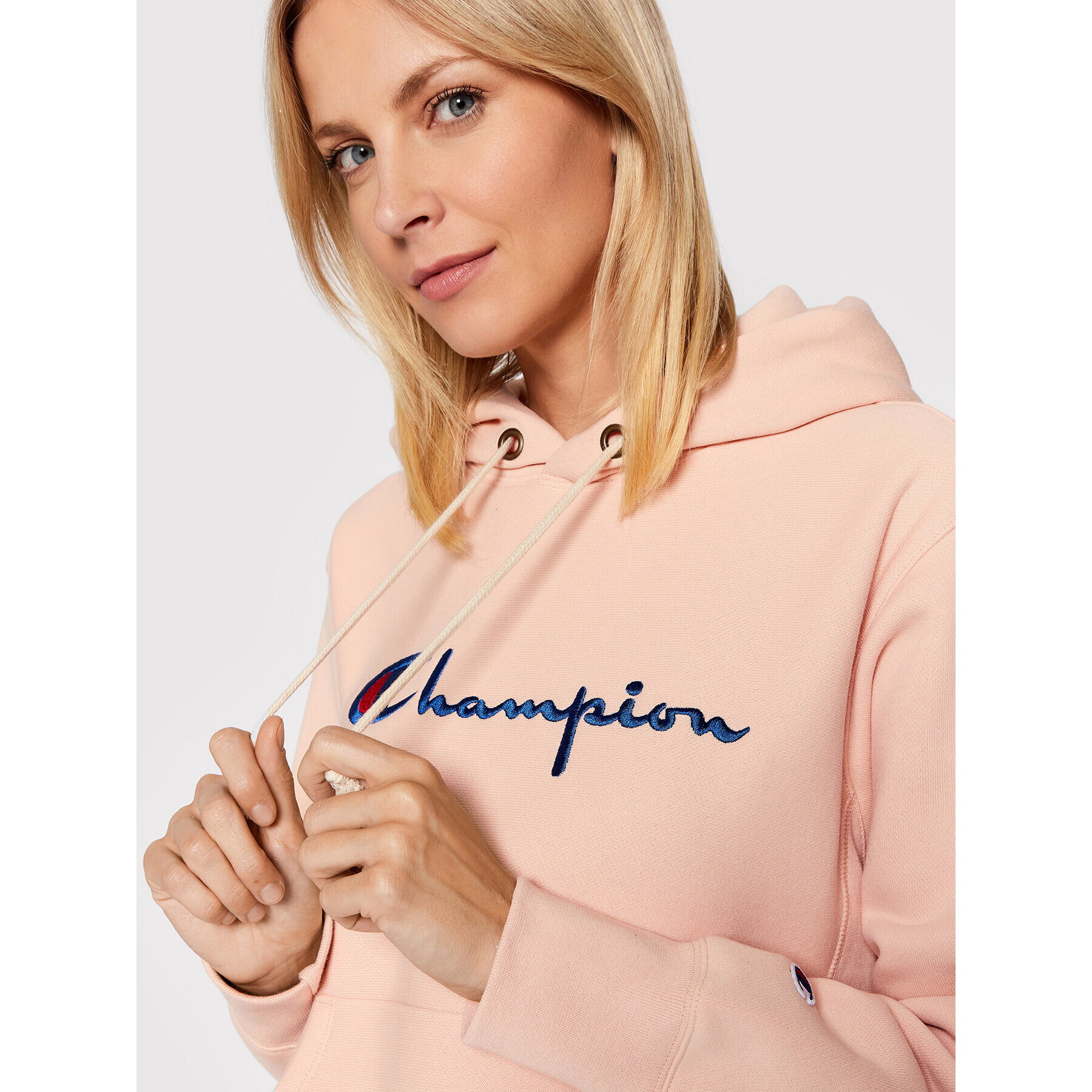 Champion Суитшърт Script Logo 114788 Розов Regular Fit - Pepit.bg