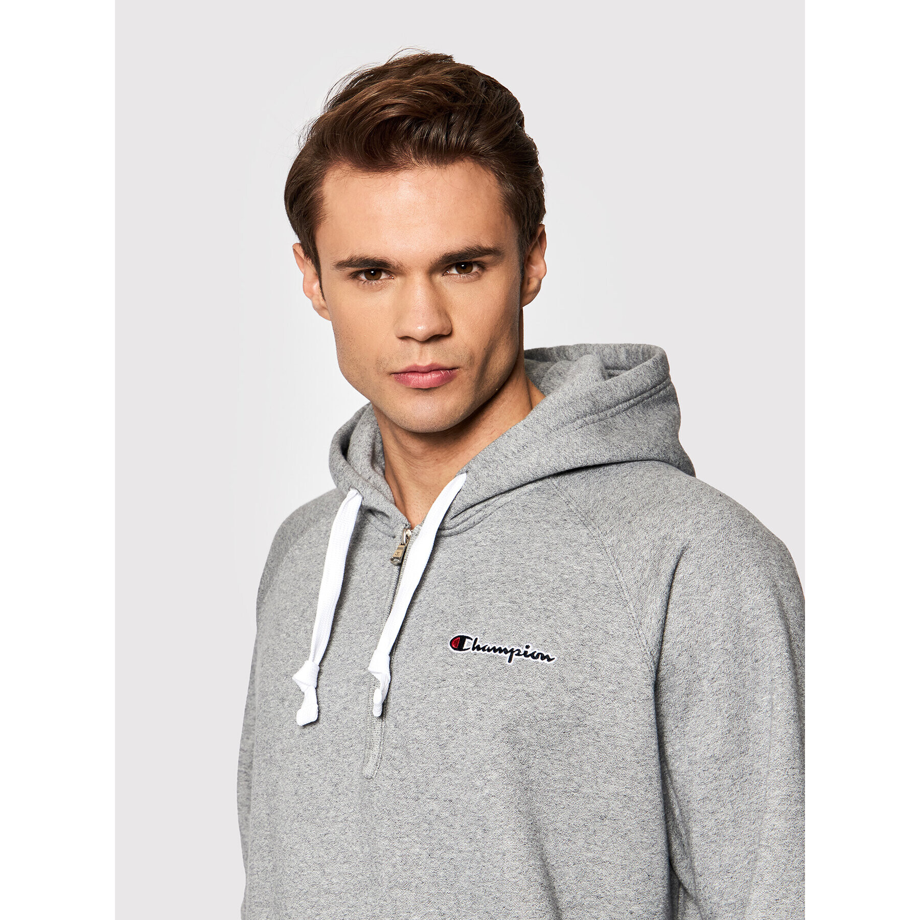 Champion Суитшърт Script Logo 216483 Сив Regular Fit - Pepit.bg