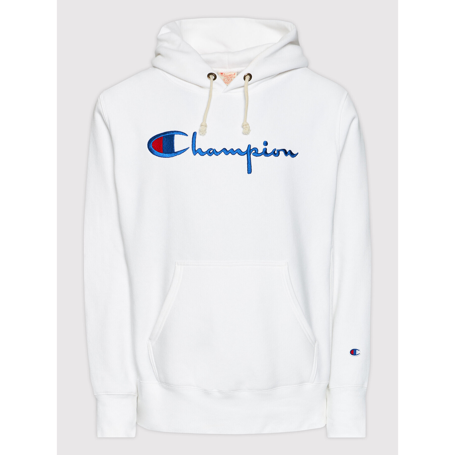 Champion Суитшърт Script Logo 216499 Бял Regular Fit - Pepit.bg