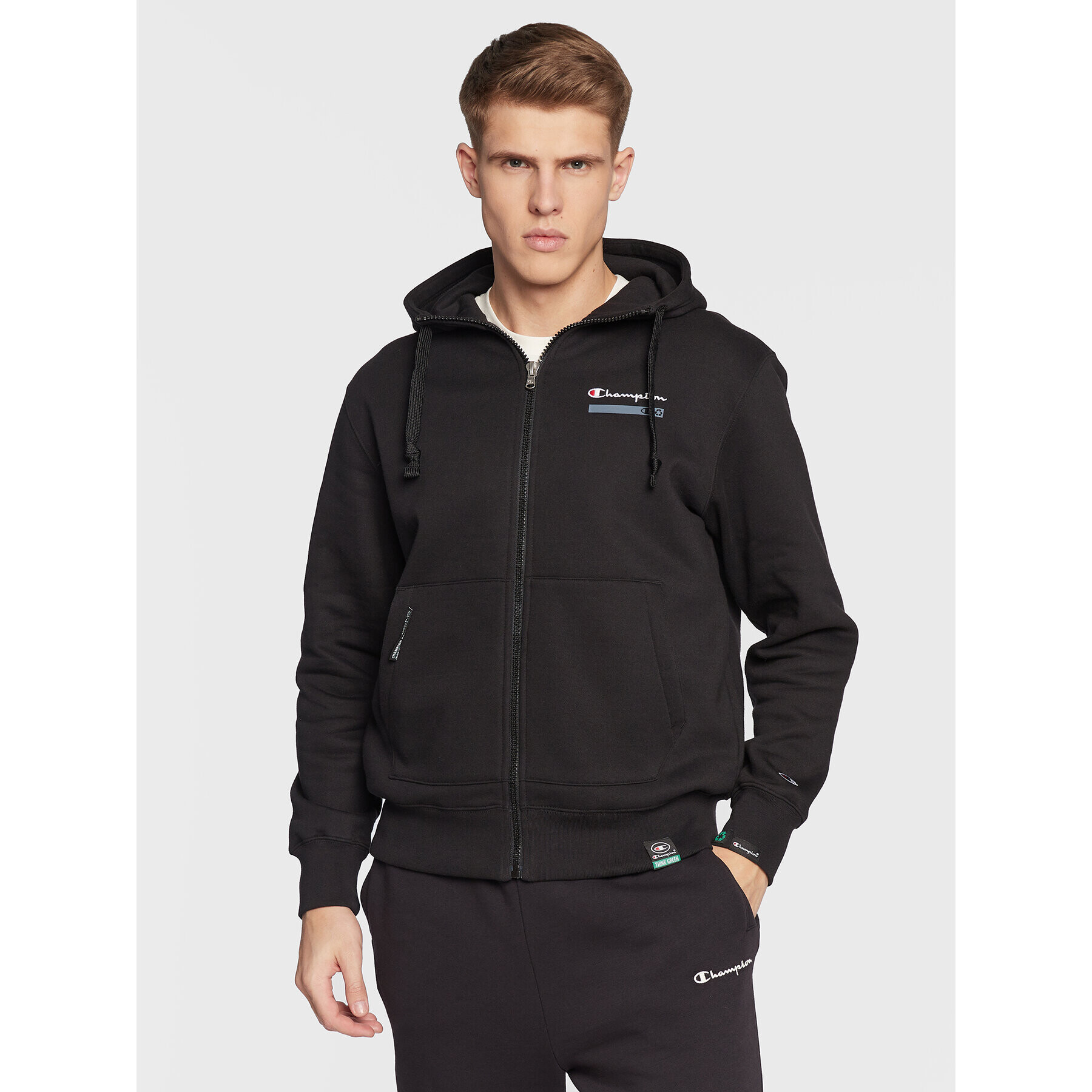 Champion Суитшърт Script Logo 217874 Черен Regular Fit - Pepit.bg