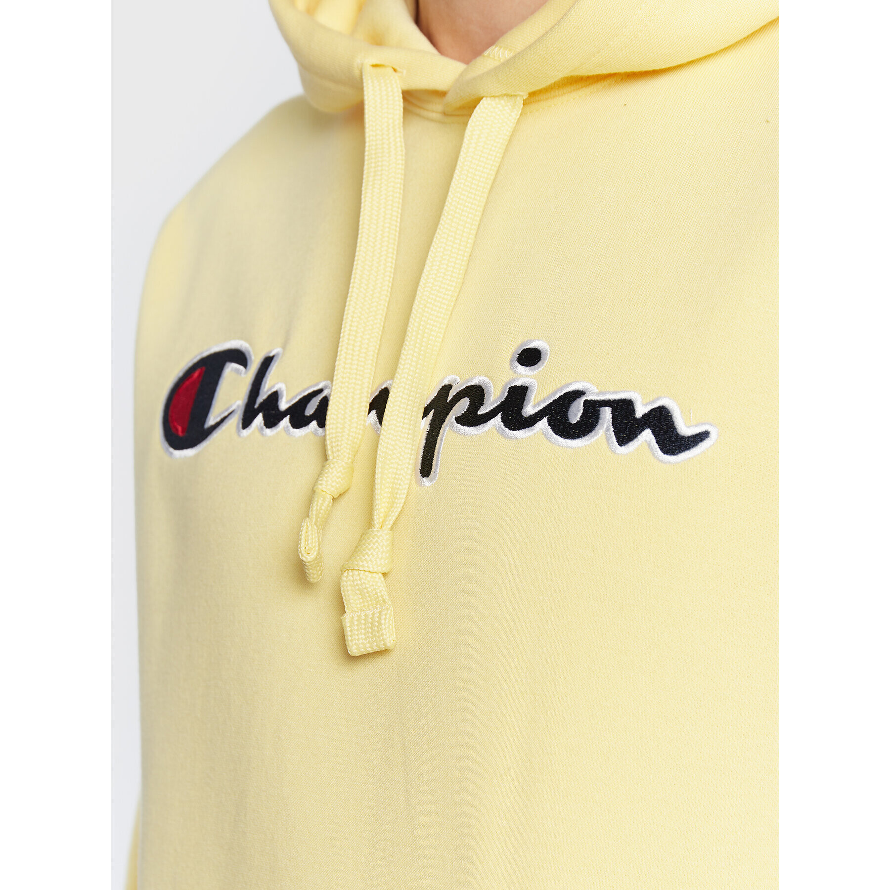 Champion Суитшърт Script Logo Embroidery 217858 Жълт Regular Fit - Pepit.bg