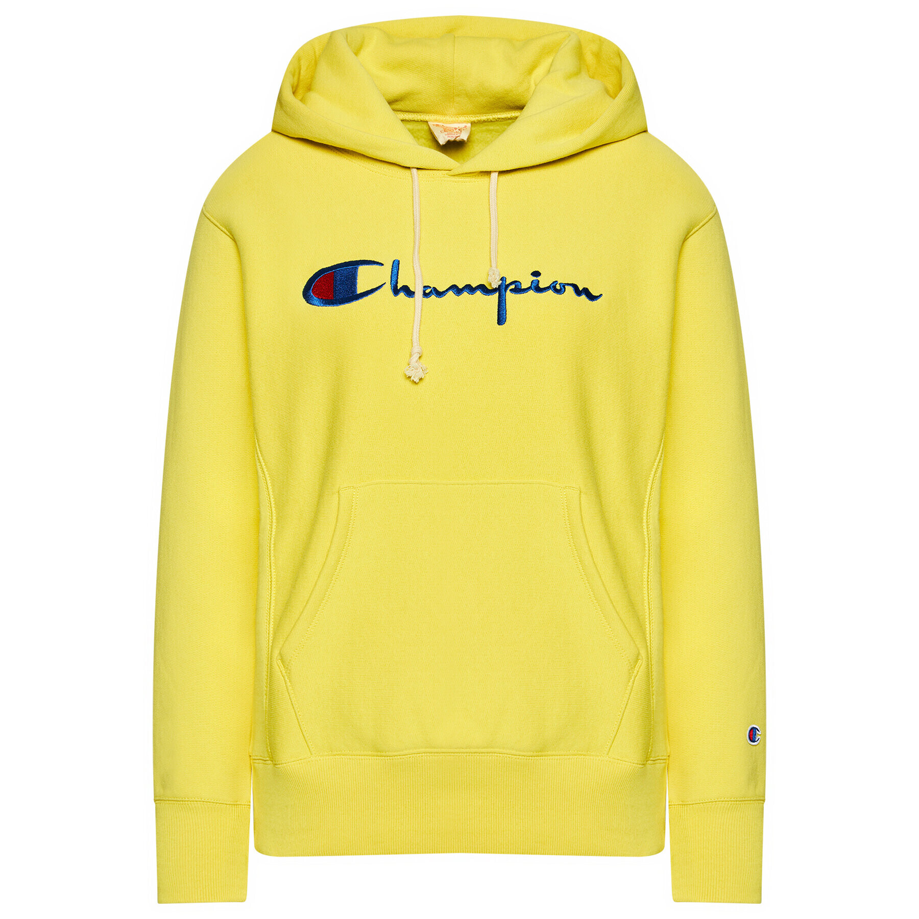 Champion Суитшърт Script Logo Reverse Weave 113149 Жълт Regular Fit - Pepit.bg