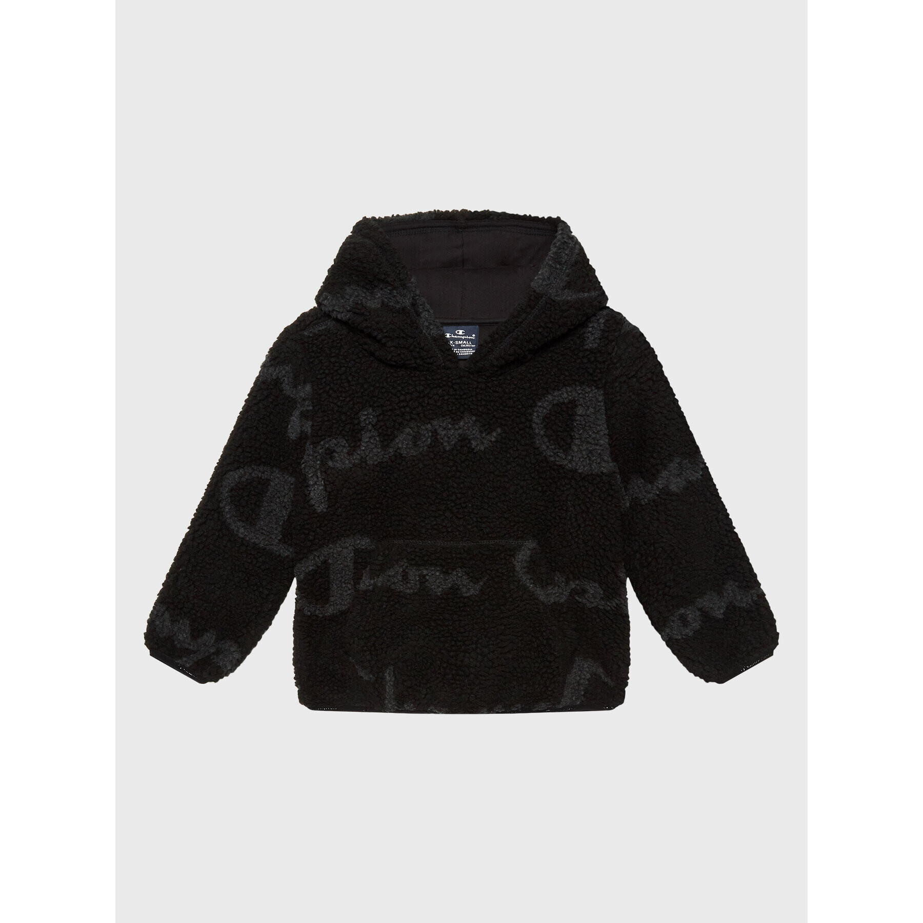 Champion Суитшърт Script Logo Teddy 306206 Черен Regular Fit - Pepit.bg