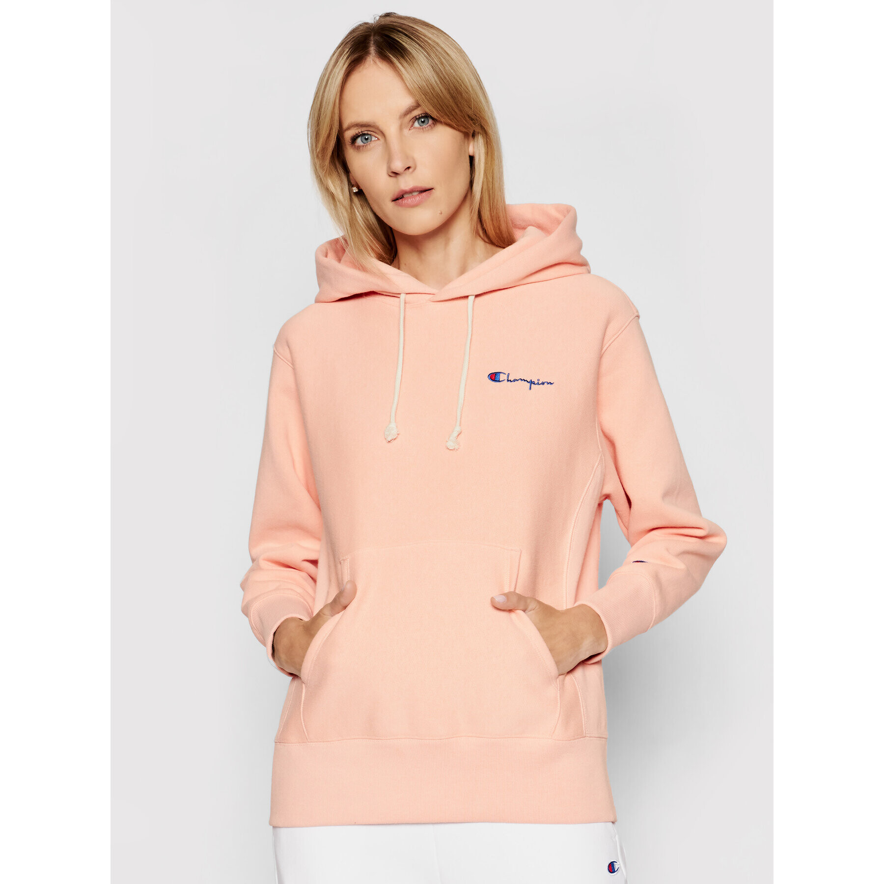 Champion Суитшърт Small Script Logo 113150 Оранжев Regular Fit - Pepit.bg