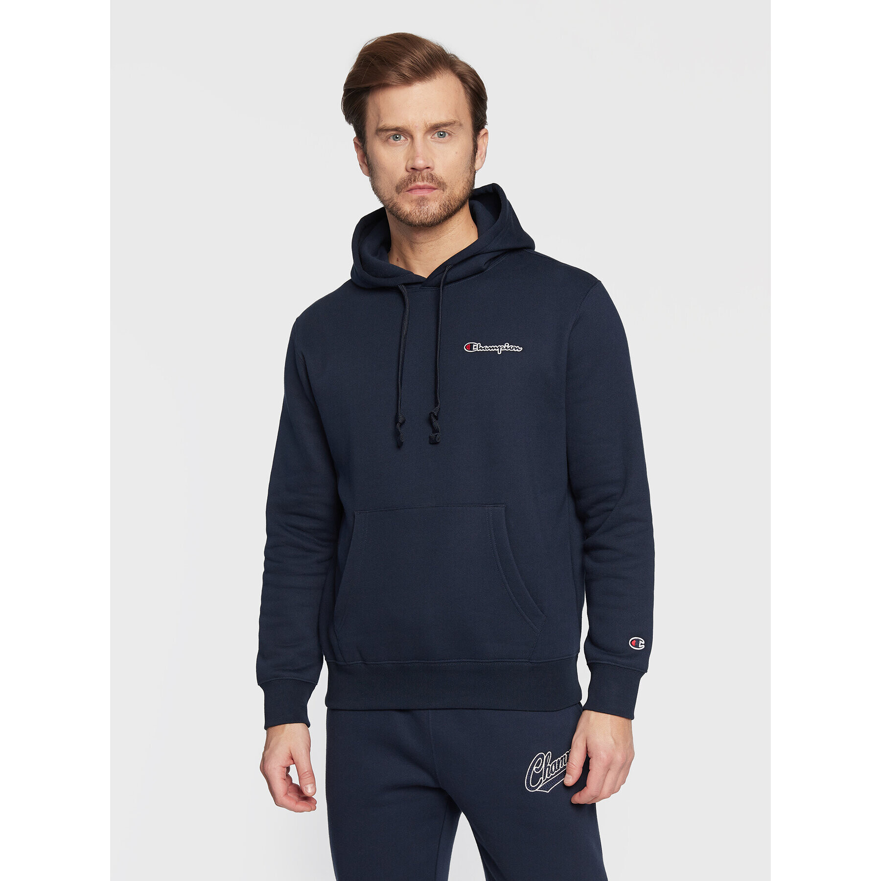 Champion Суитшърт Small Script Logo 217862 Тъмносин Regular Fit - Pepit.bg