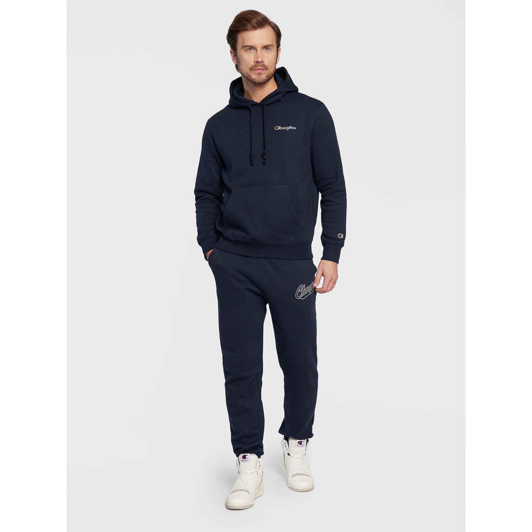 Champion Суитшърт Small Script Logo 217862 Тъмносин Regular Fit - Pepit.bg