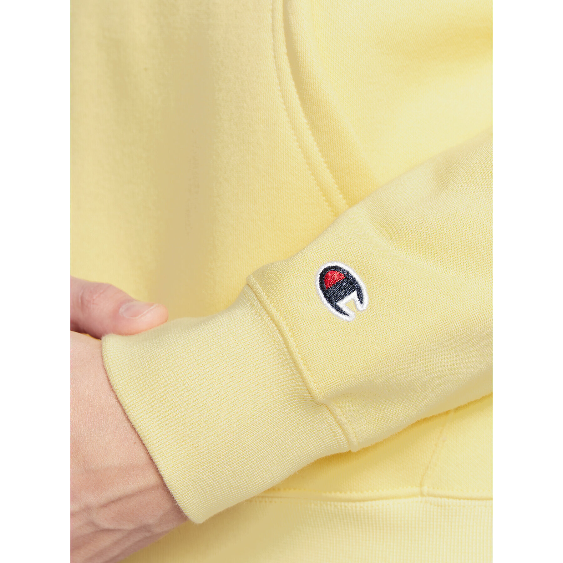Champion Суитшърт Small Script Logo 217862 Жълт Regular Fit - Pepit.bg