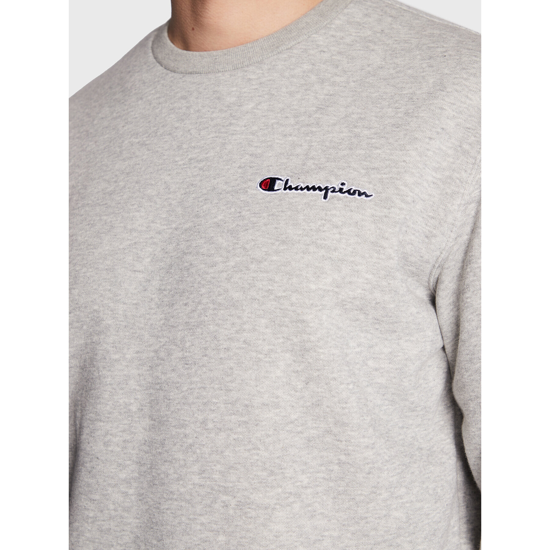 Champion Суитшърт Small Script Logo Embroidery 217863 Сив Regular Fit - Pepit.bg