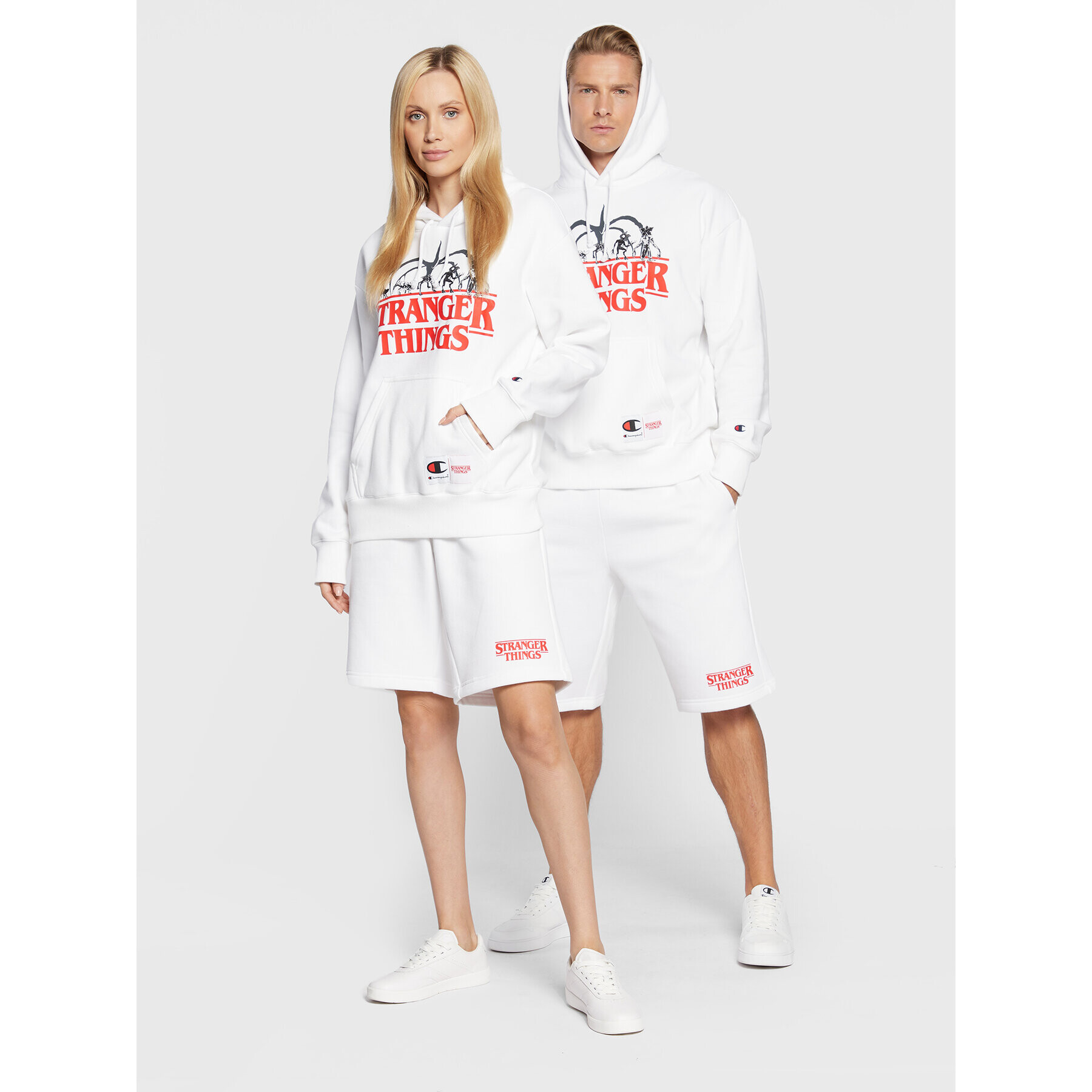 Champion Суитшърт STRANGER THINGS Unisex 217780 Бял Regular Fit - Pepit.bg