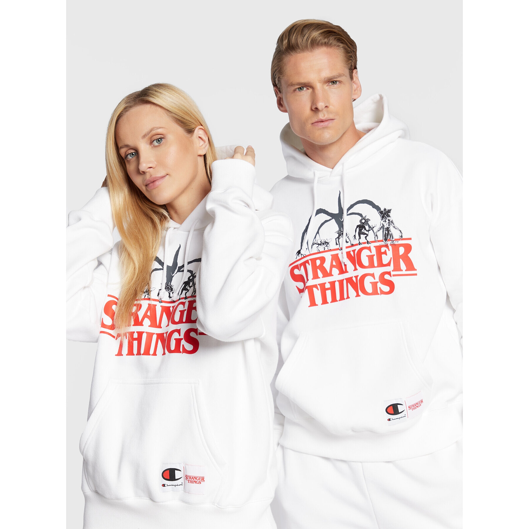 Champion Суитшърт STRANGER THINGS Unisex 217780 Бял Regular Fit - Pepit.bg