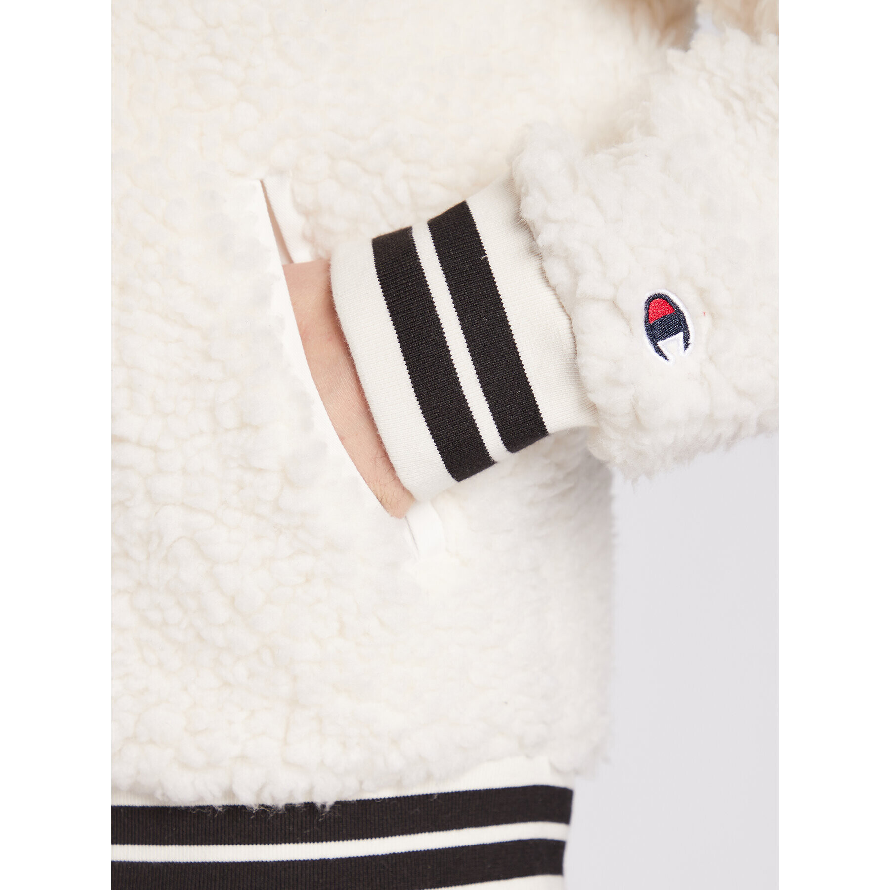 Champion Суитшърт Teddy Fleece 218096 Екрю Regular Fit - Pepit.bg