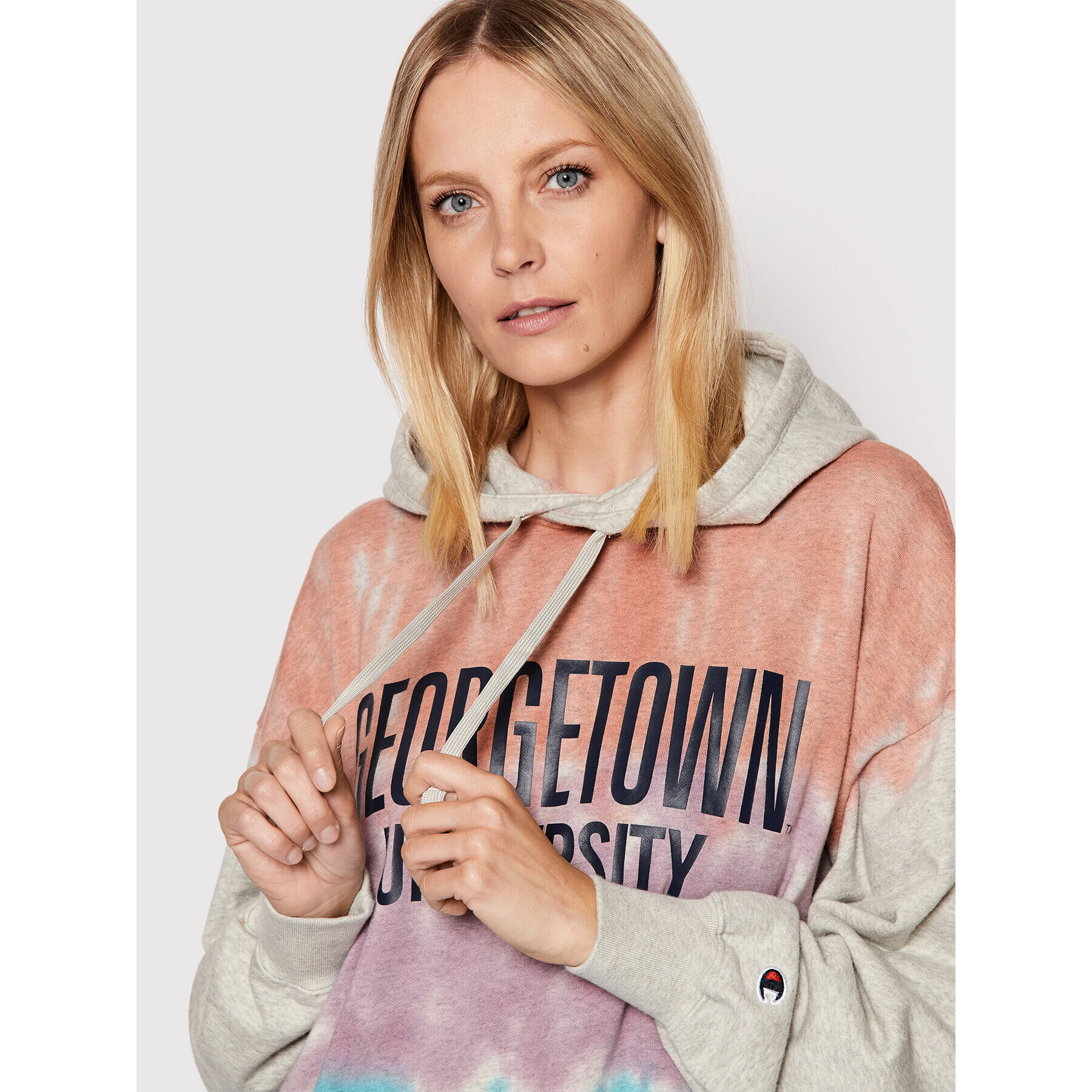 Champion Суитшърт Tie-Dye University Logo 115223 Цветен Oversize - Pepit.bg