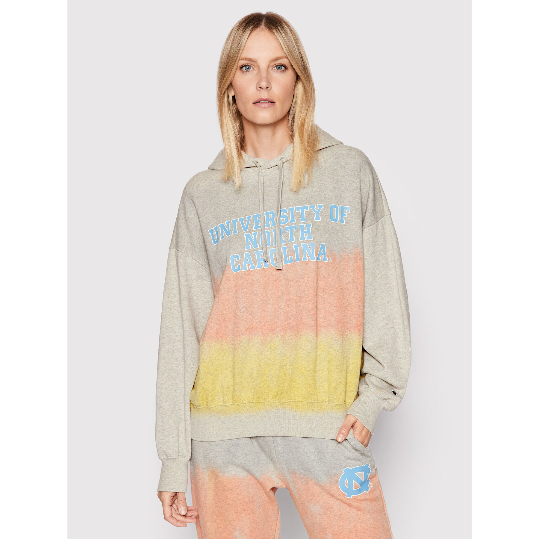 Champion Суитшърт Tie-Dye University Logo 115223 Цветен Oversize - Pepit.bg