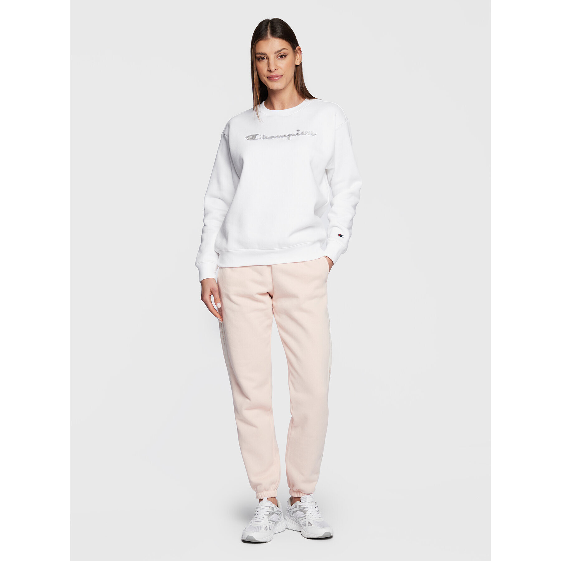 Champion Суитшърт Tonal Emroidery 115478 Бял Regular Fit - Pepit.bg