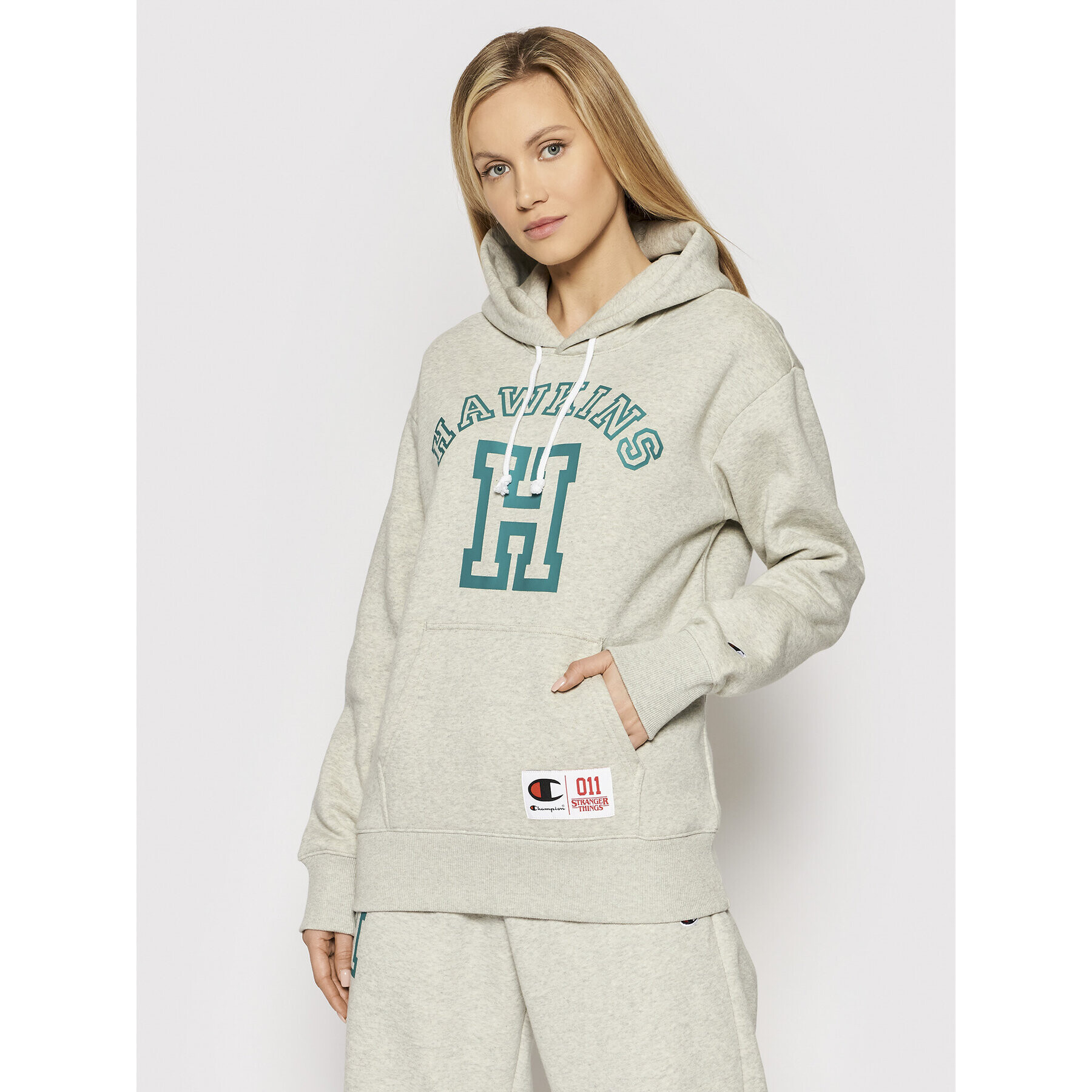 Champion Суитшърт Unisex STRANGER THINGS Hawkins 217751 Сив Regular Fit - Pepit.bg