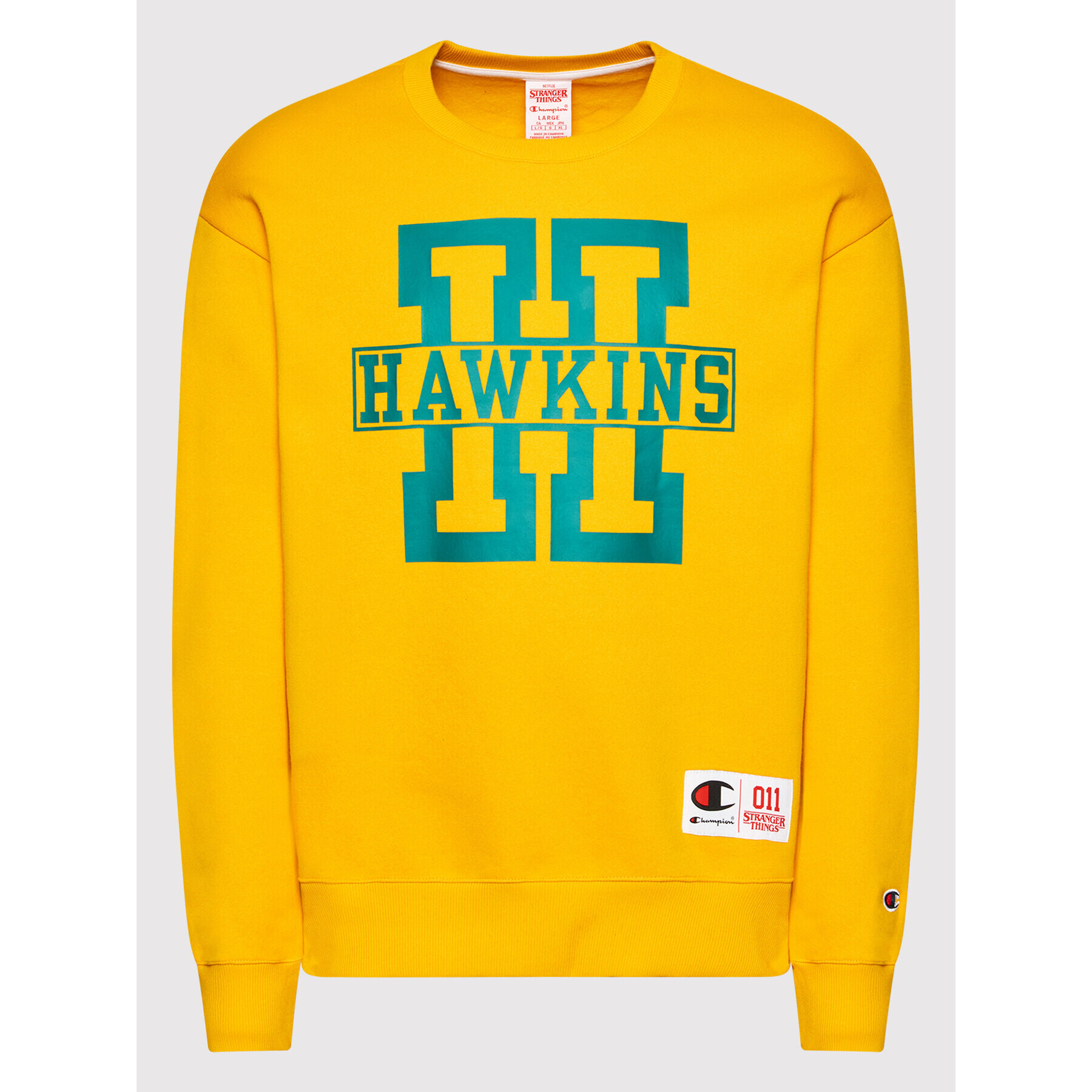 Champion Суитшърт Unisex STRANGER THINGS Hawkins 217752 Жълт Regular Fit - Pepit.bg