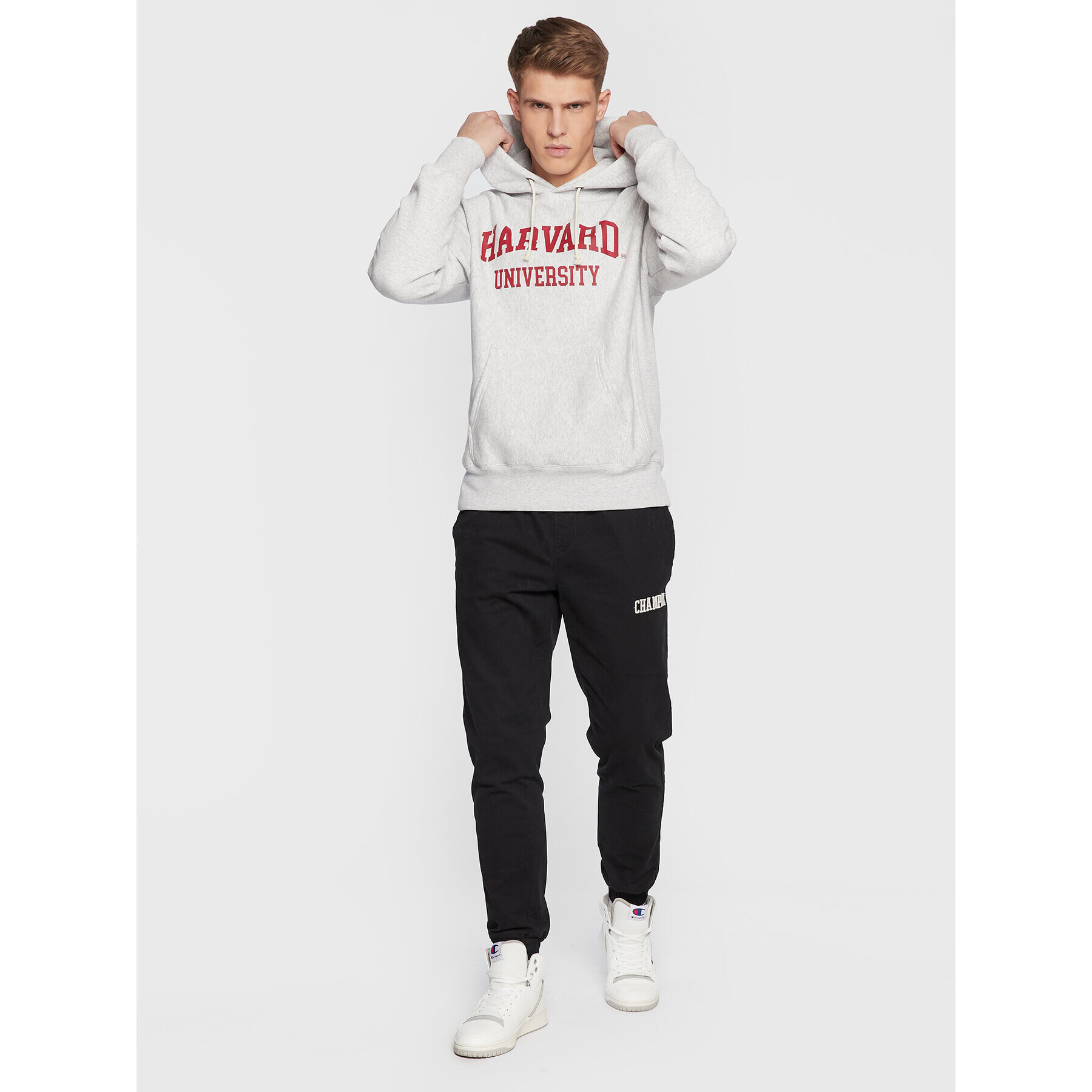 Champion Суитшърт University Logo 218349 Сив Regular Fit - Pepit.bg