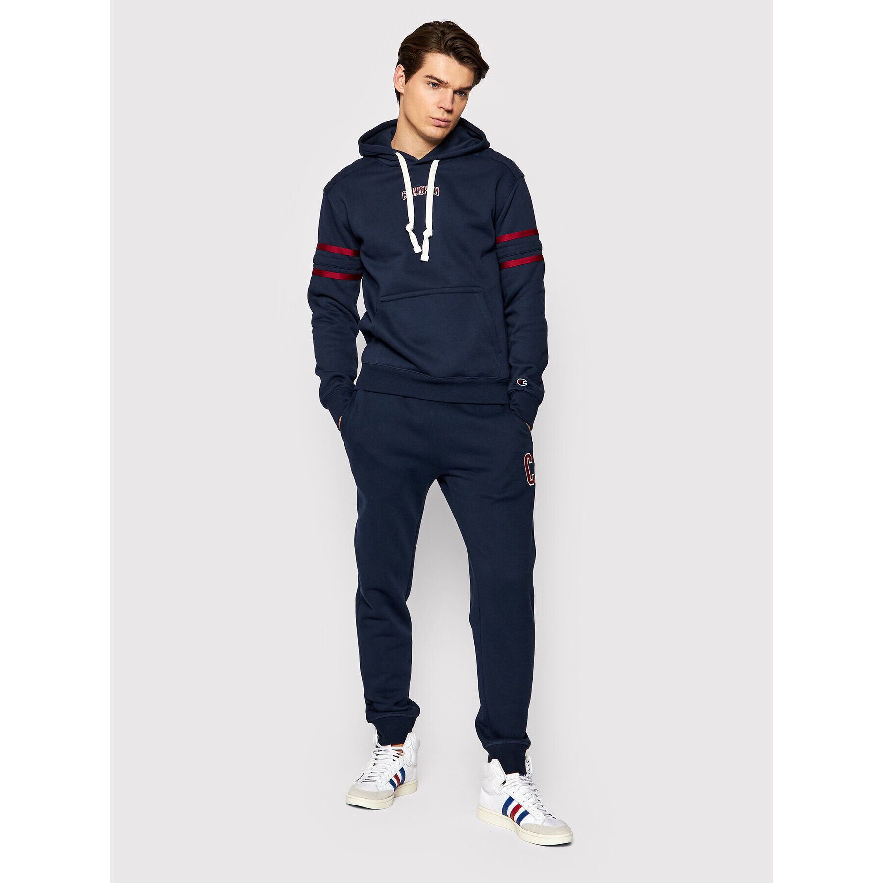 Champion Суитшърт Varsity Script Logo 216577 Тъмносин Custom Fit - Pepit.bg