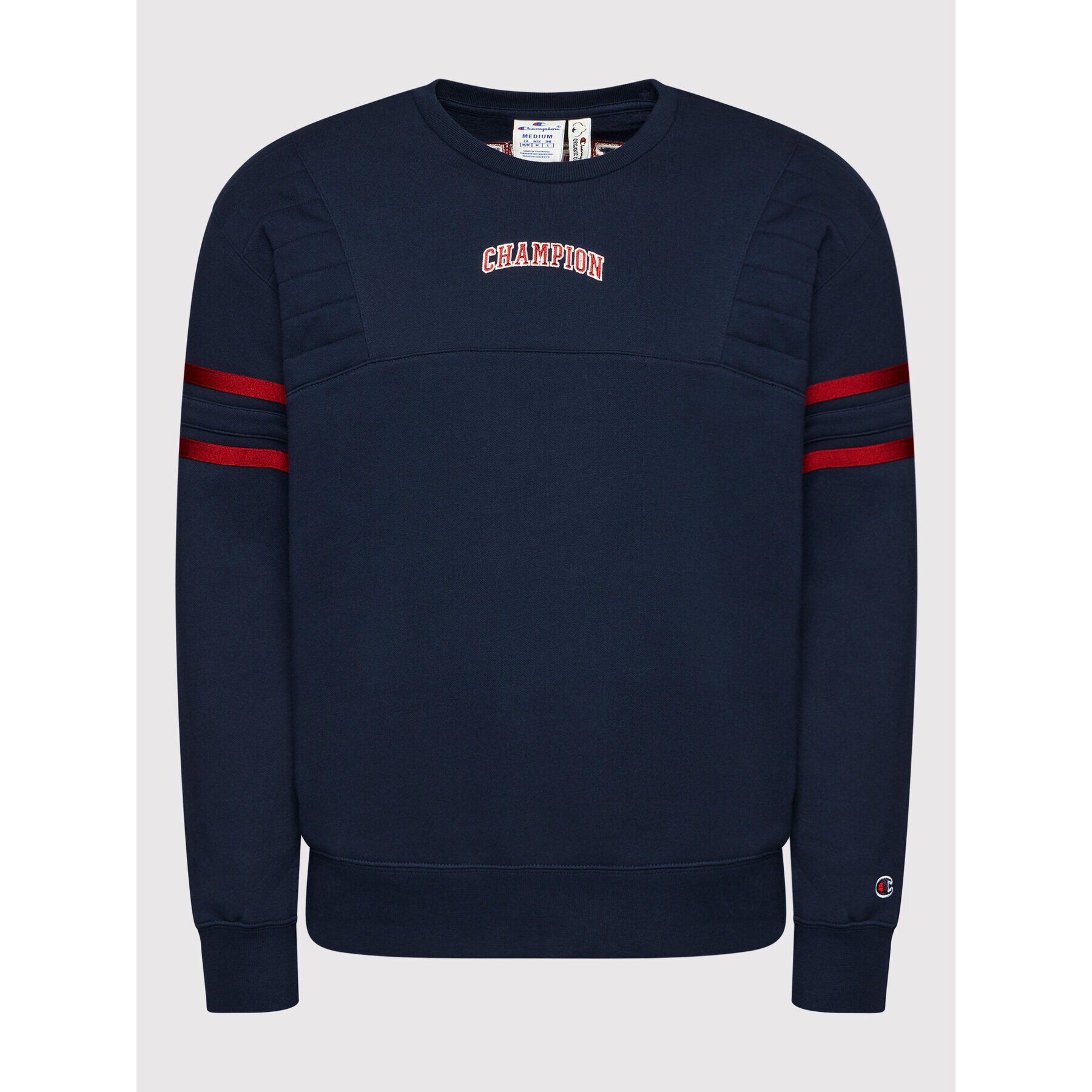 Champion Суитшърт Varsity Script Logo 216578 Тъмносин Custom Fit - Pepit.bg