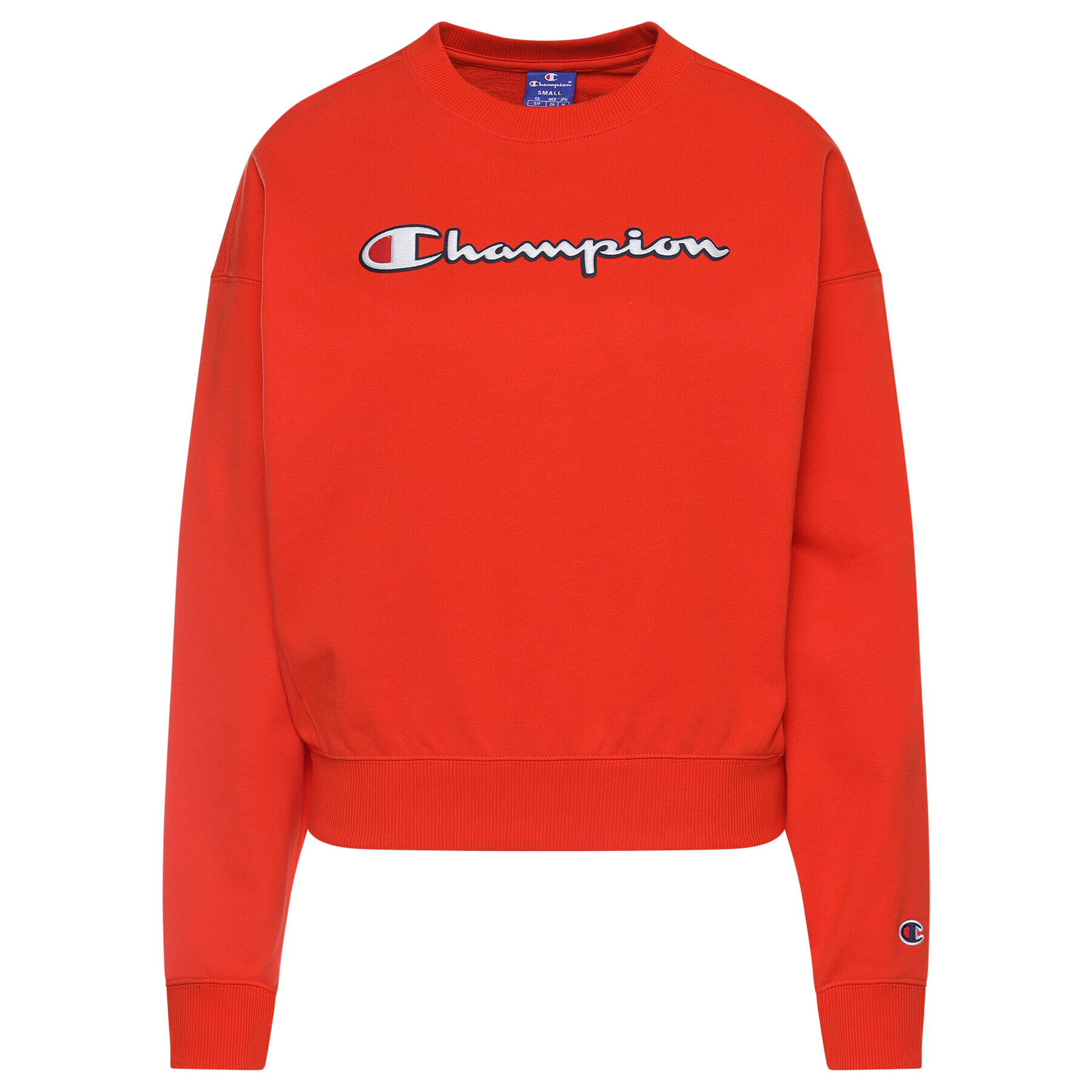 Champion Суитшърт Vintage Script Logo 112640 Червен Custom Fit - Pepit.bg