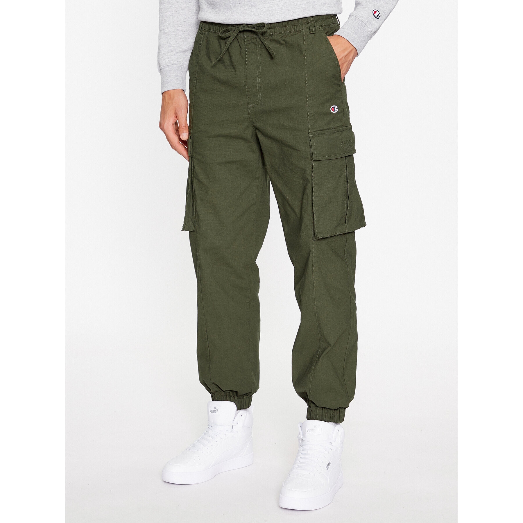 Champion Текстилни панталони Elastic Cuff Cargo Pant 218739 Каки Custom Fit - Pepit.bg