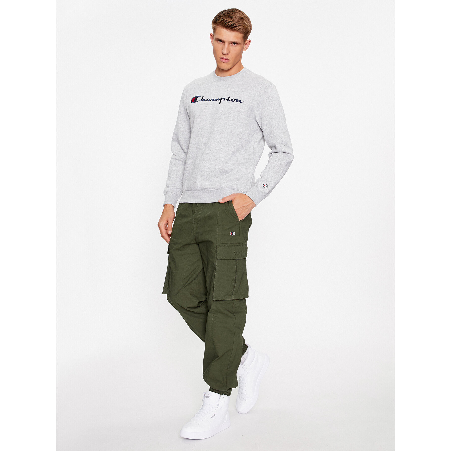 Champion Текстилни панталони Elastic Cuff Cargo Pant 218739 Каки Custom Fit - Pepit.bg