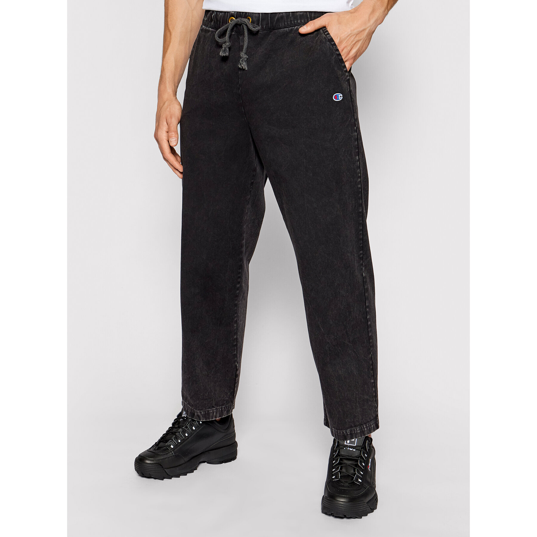 Champion Текстилни панталони Track 214928 Черен Custom Fit - Pepit.bg
