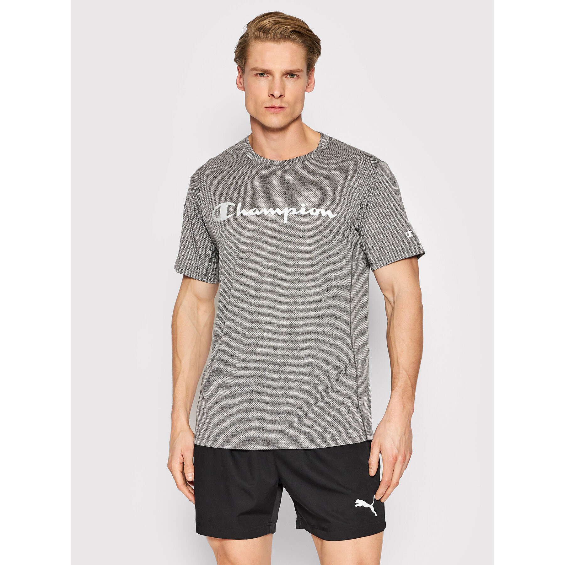 Champion Тениска от техническо трико 217090 Сив Athletic Fit - Pepit.bg