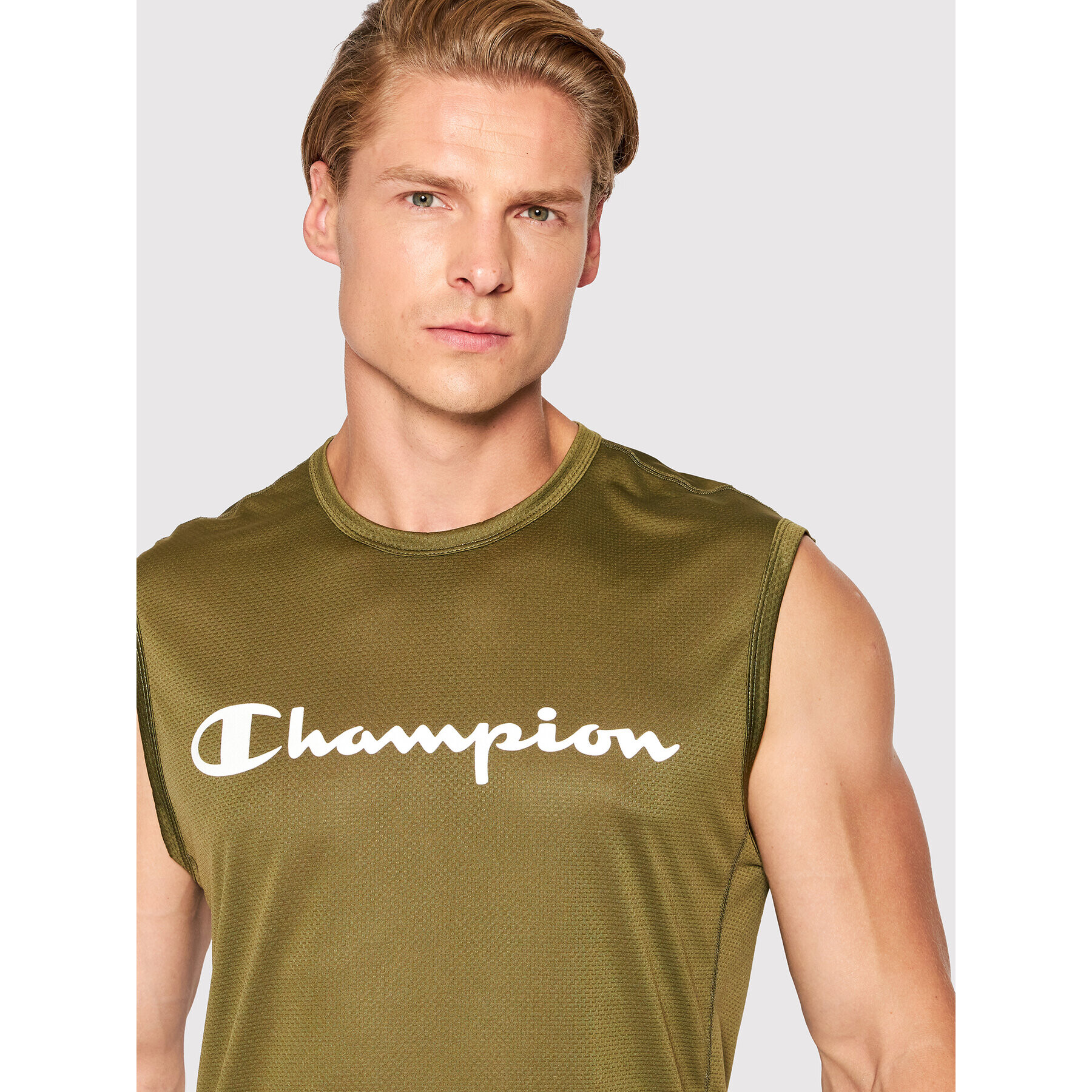 Champion Тениска от техническо трико 217091 Зелен Athletic Fit - Pepit.bg