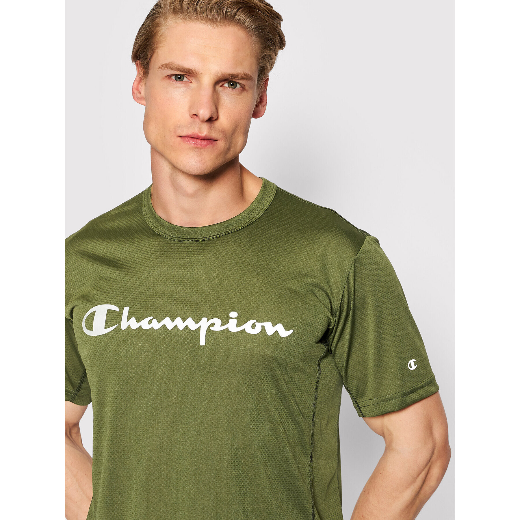 Champion Тениска от техническо трико 217090 Зелен Athletic Fit - Pepit.bg