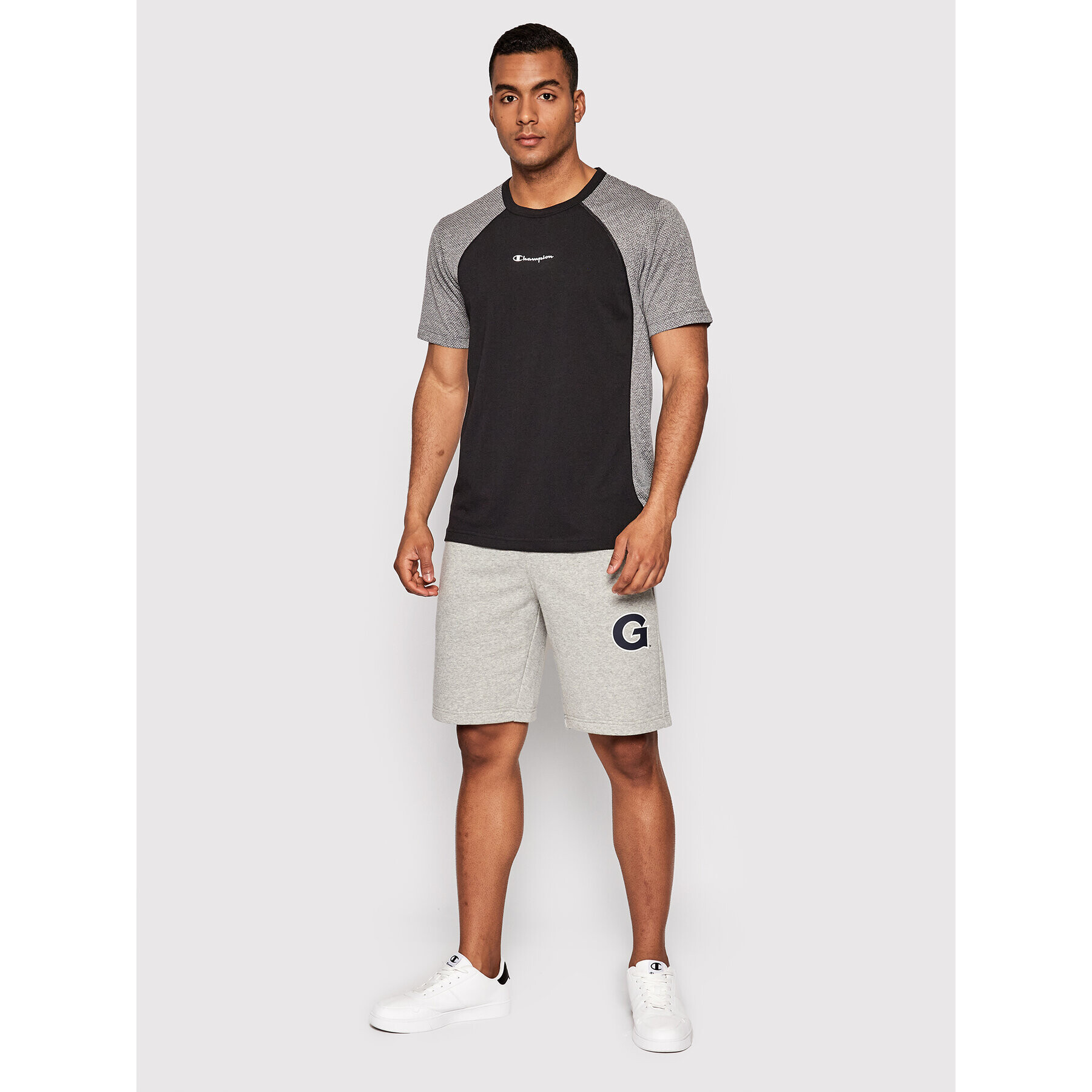 Champion Тениска от техническо трико Micro Mesh Insert 217111 Черен Athletic Fit - Pepit.bg