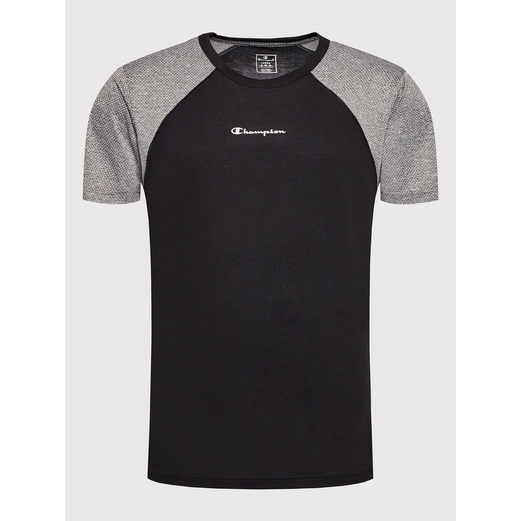 Champion Тениска от техническо трико Micro Mesh Insert 217111 Черен Athletic Fit - Pepit.bg