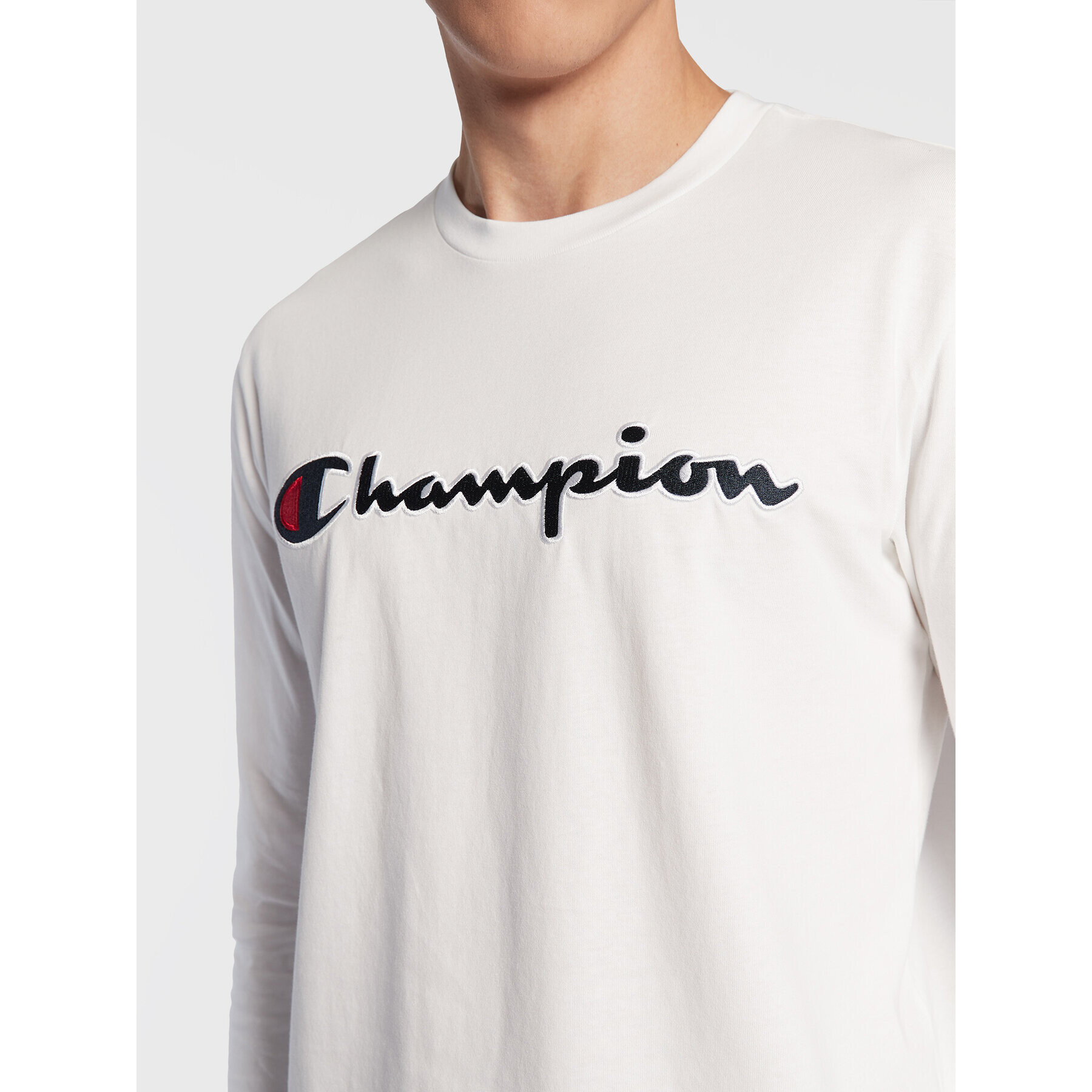 Champion Тениска с дълъг ръкав 217861 Бял Regular Fit - Pepit.bg