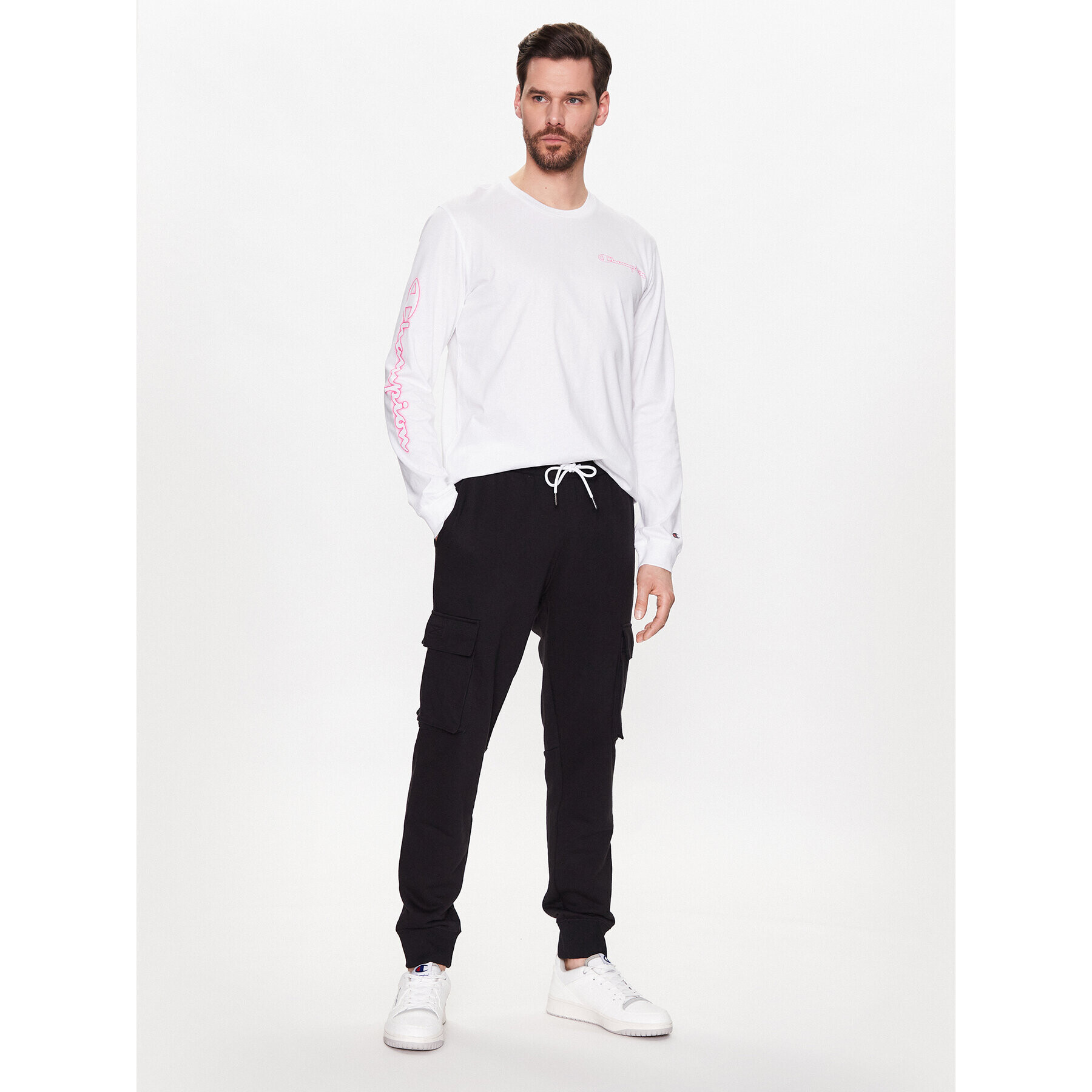 Champion Тениска с дълъг ръкав 218485 Бял Regular Fit - Pepit.bg