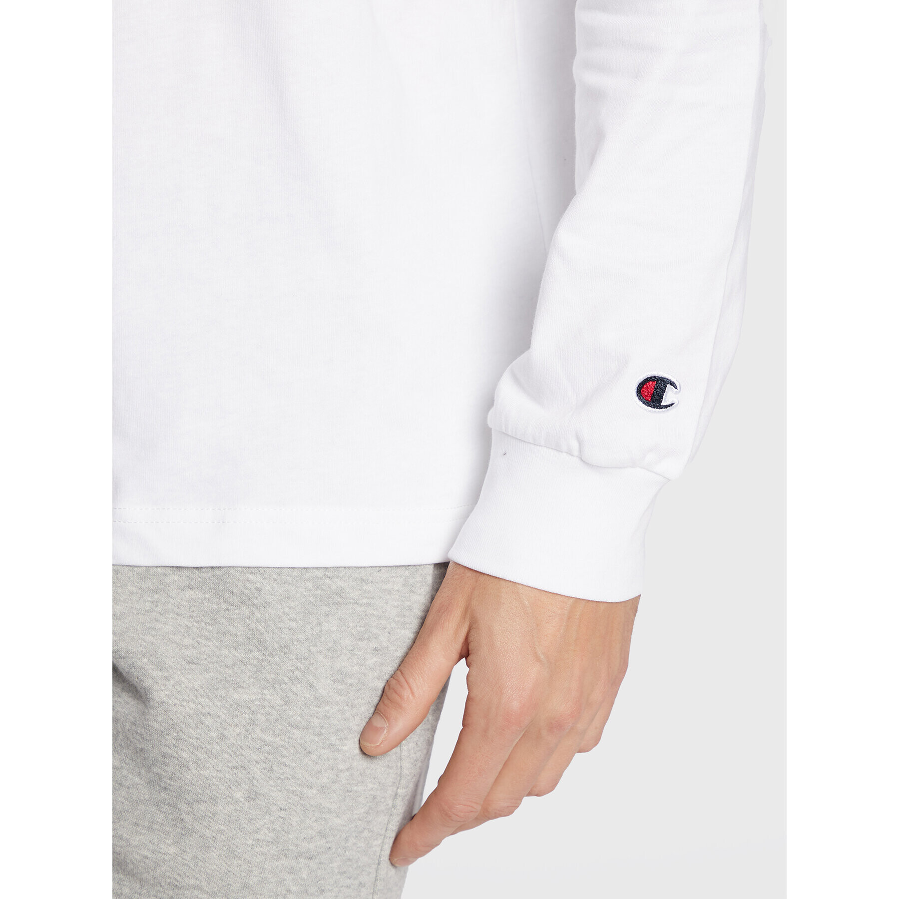 Champion Тениска с дълъг ръкав Crewneck 217868 Бял Regular Fit - Pepit.bg