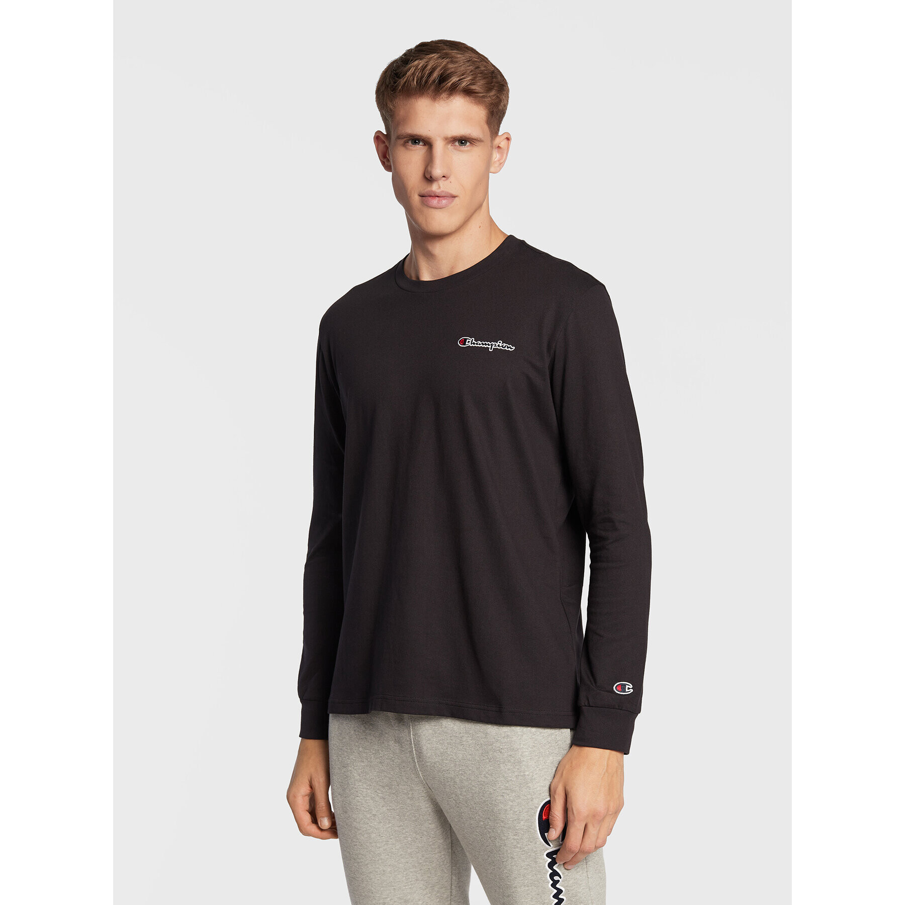 Champion Тениска с дълъг ръкав Crewneck 217868 Черен Regular Fit - Pepit.bg