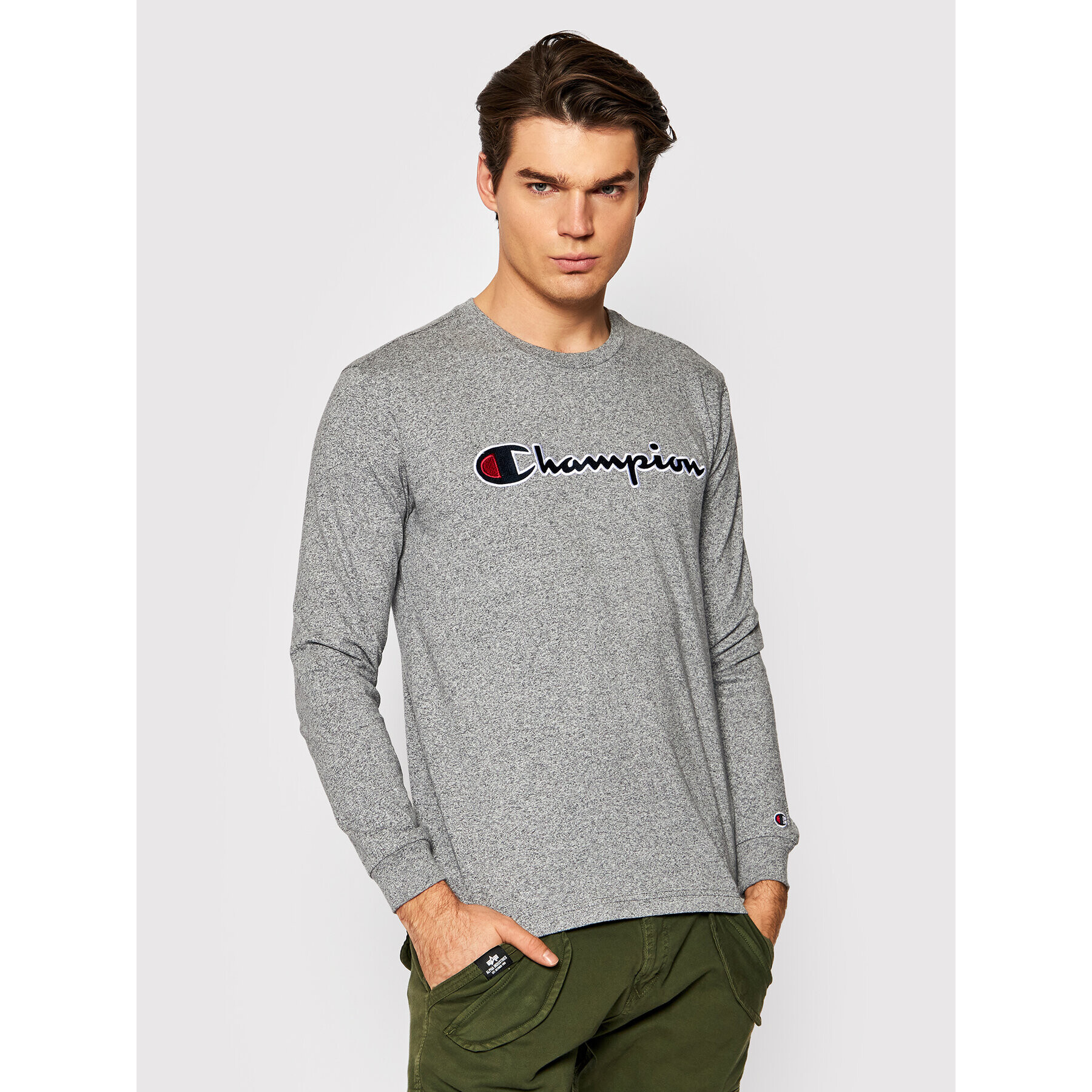 Champion Тениска с дълъг ръкав High 216474 Сив Regular Fit - Pepit.bg