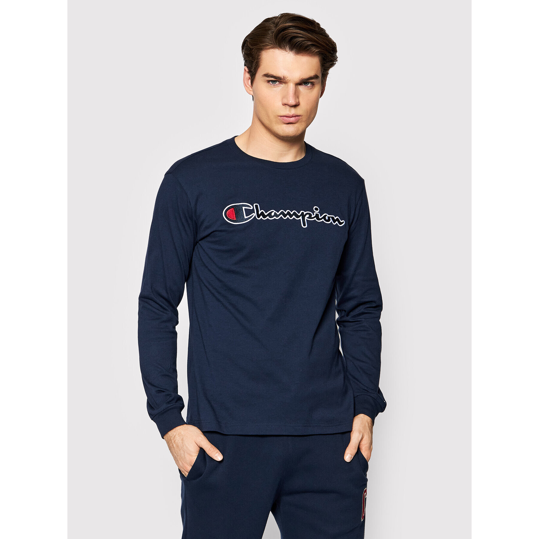 Champion Тениска с дълъг ръкав High 216474 Тъмносин Comfort Fit - Pepit.bg