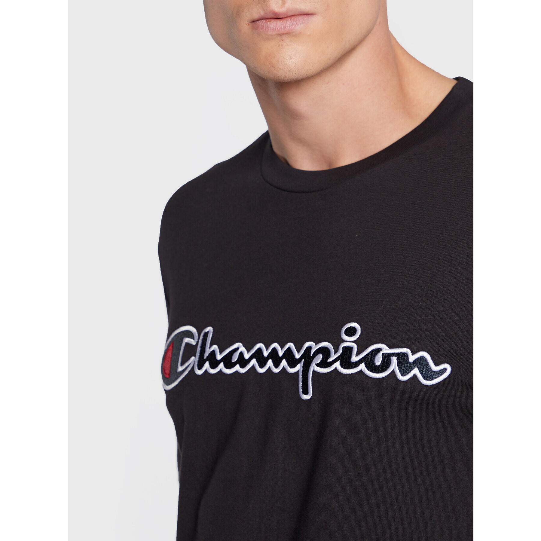 Champion Тениска с дълъг ръкав Script Logo 217861 Черен Regular Fit - Pepit.bg