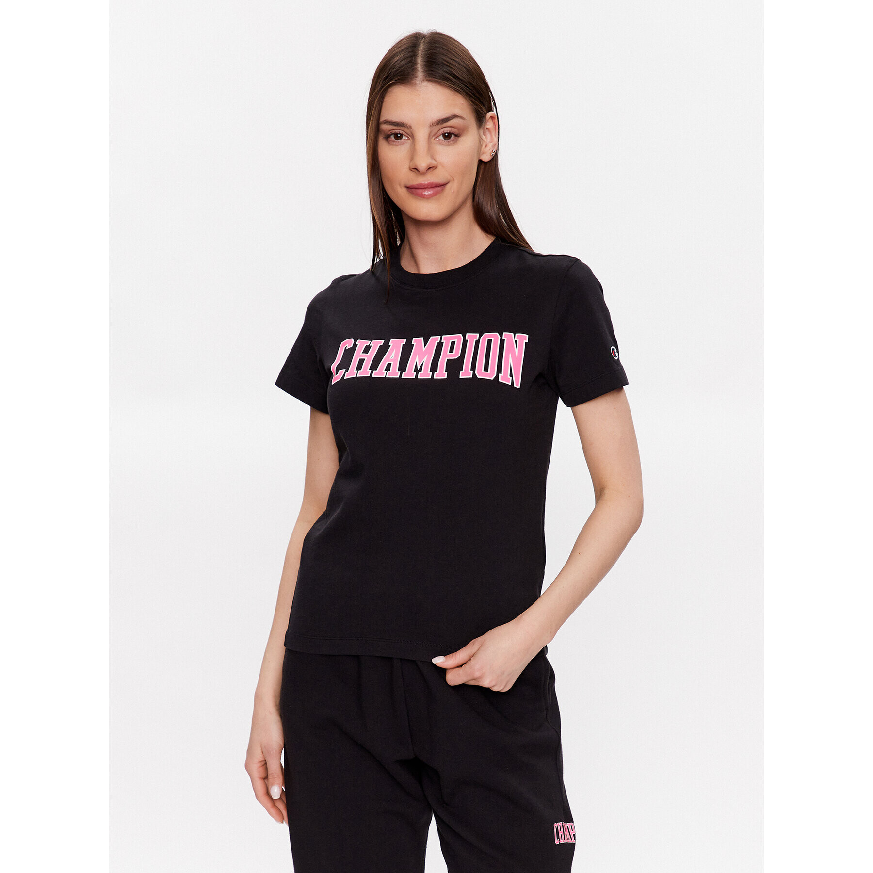 Champion Тишърт 116084 Черен Custom Fit - Pepit.bg