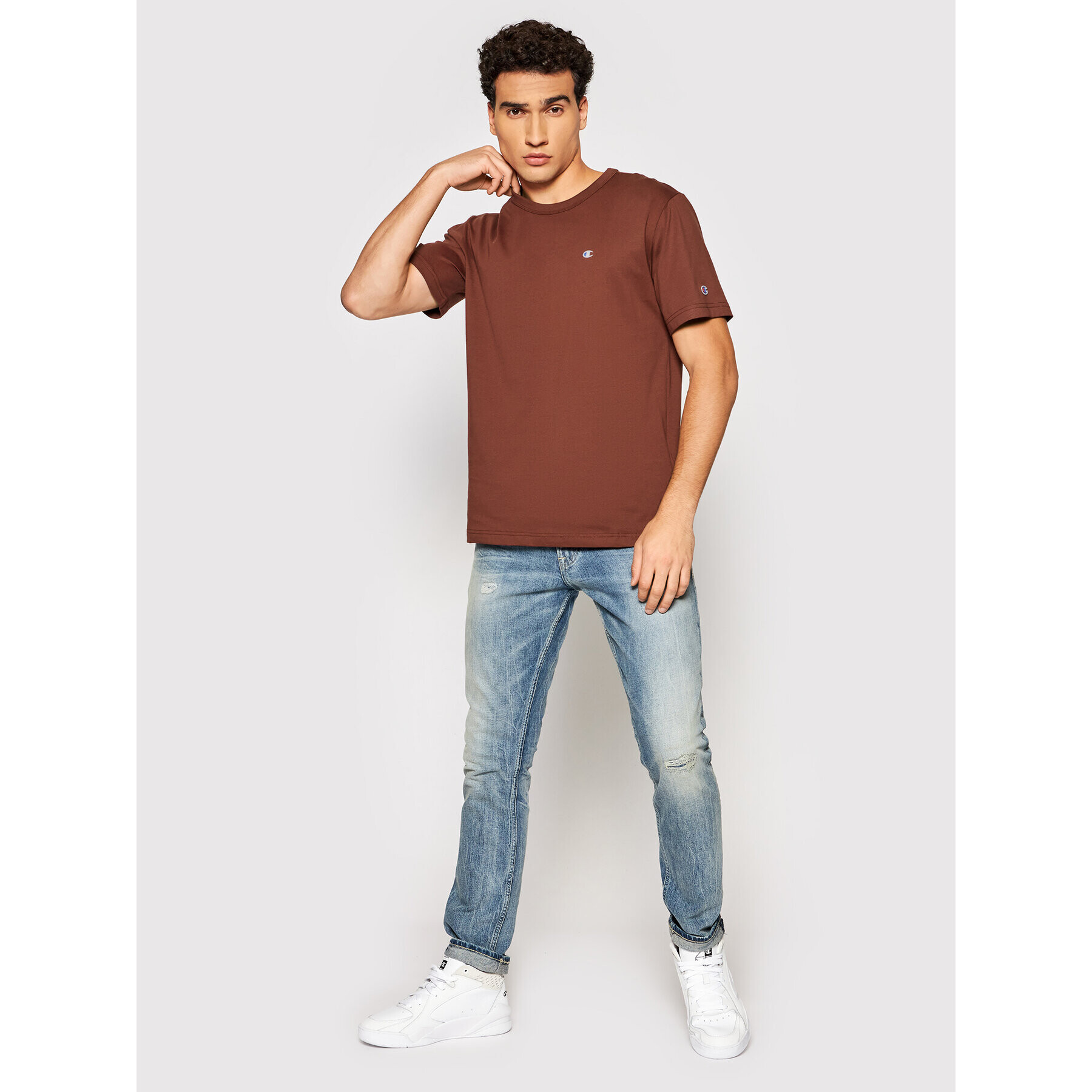 Champion Тишърт 216545 Кафяв Regular Fit - Pepit.bg
