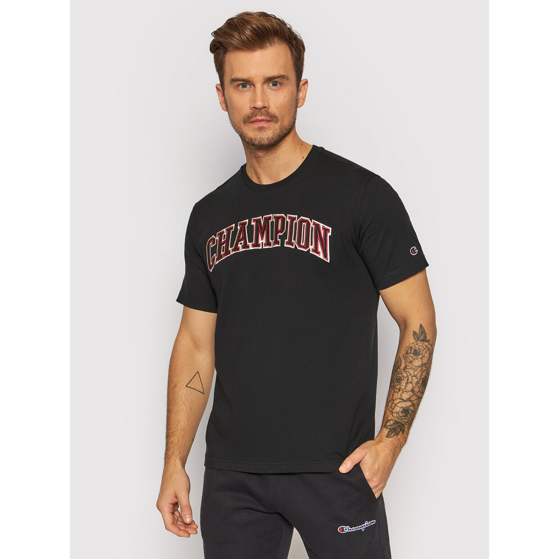 Champion Тишърт 216581 Черен Comfort Fit - Pepit.bg