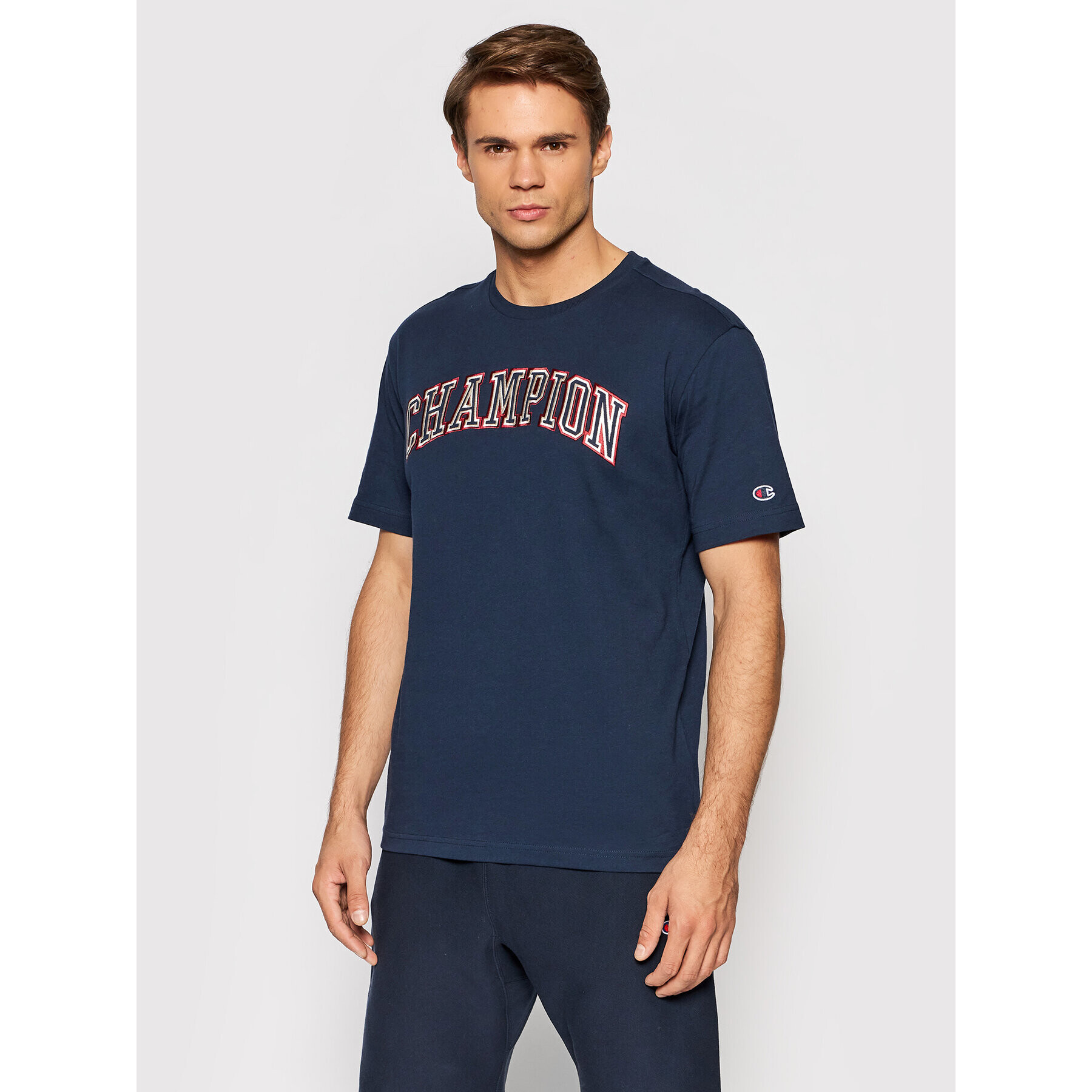 Champion Тишърт 216581 Тъмносин Regular Fit - Pepit.bg