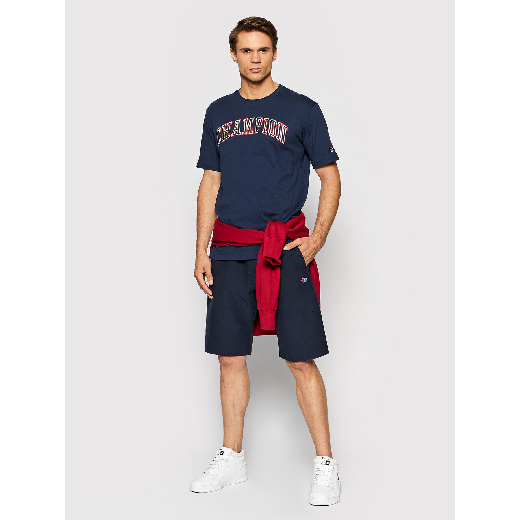 Champion Тишърт 216581 Тъмносин Regular Fit - Pepit.bg